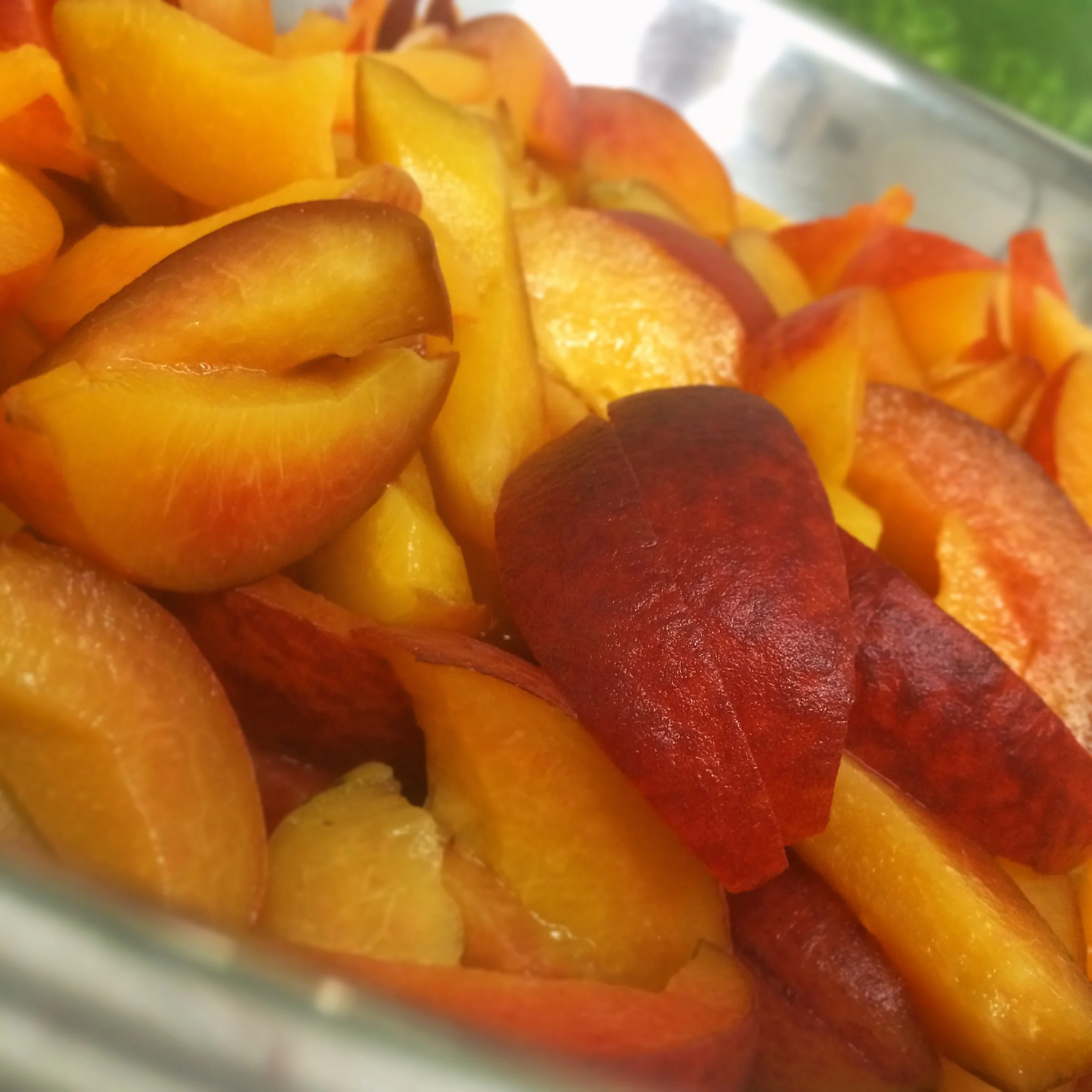 Fresh sliced sweet Georgia Peaches.