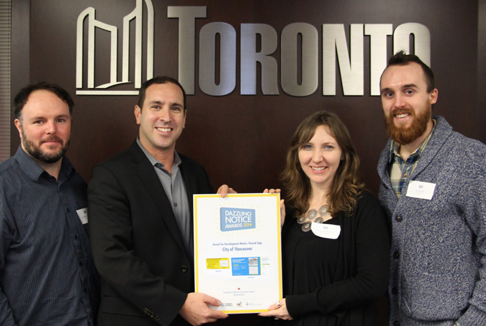 Matthew Blackett (Spacing Magazine), Josh Matlow (Toronto City Councillor), Amanda Mitchell (Public Engagement Specialist for City of Vancouver), Jay Wall (Design Partner)