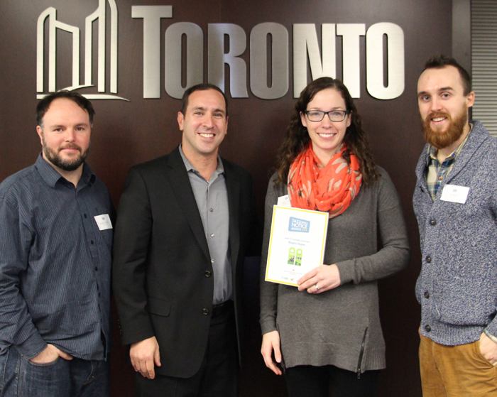Matthew Blackett (Spacing Magazine), Josh Matlow (Toronto City Councillor), Sherri Tait (Manager, Waste Management, City of Hamilton), Jay Wall (Design Partner)