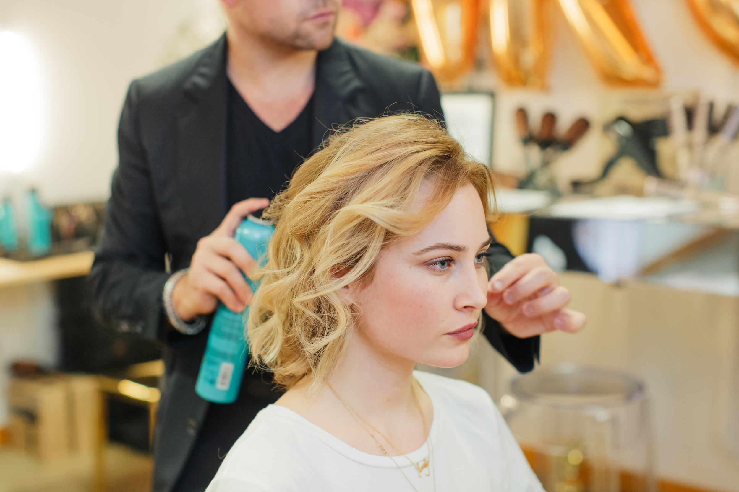  To finish off the look, apply  Matrix Total Results High Amplify Hairspray Flexible Hold Hairspray &nbsp;for extra shine and hold.&nbsp;Lightly mist and finger rake for a full-bodied finished style. 