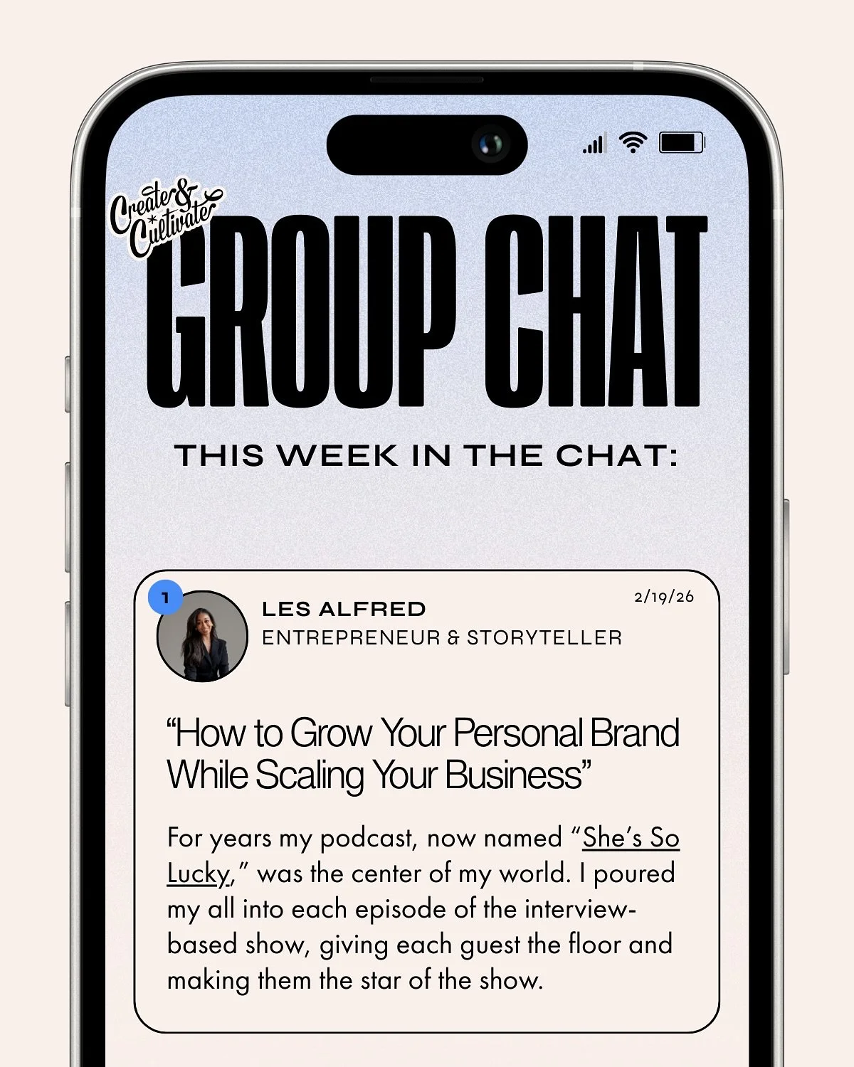 Your business can&rsquo;t be the only one with a voice.⁠
⁠
In this week&rsquo;s read, @lesalfred breaks down how to grow your personal brand while scaling your business, without burning yourself out. She shares the shift that changed everything for h