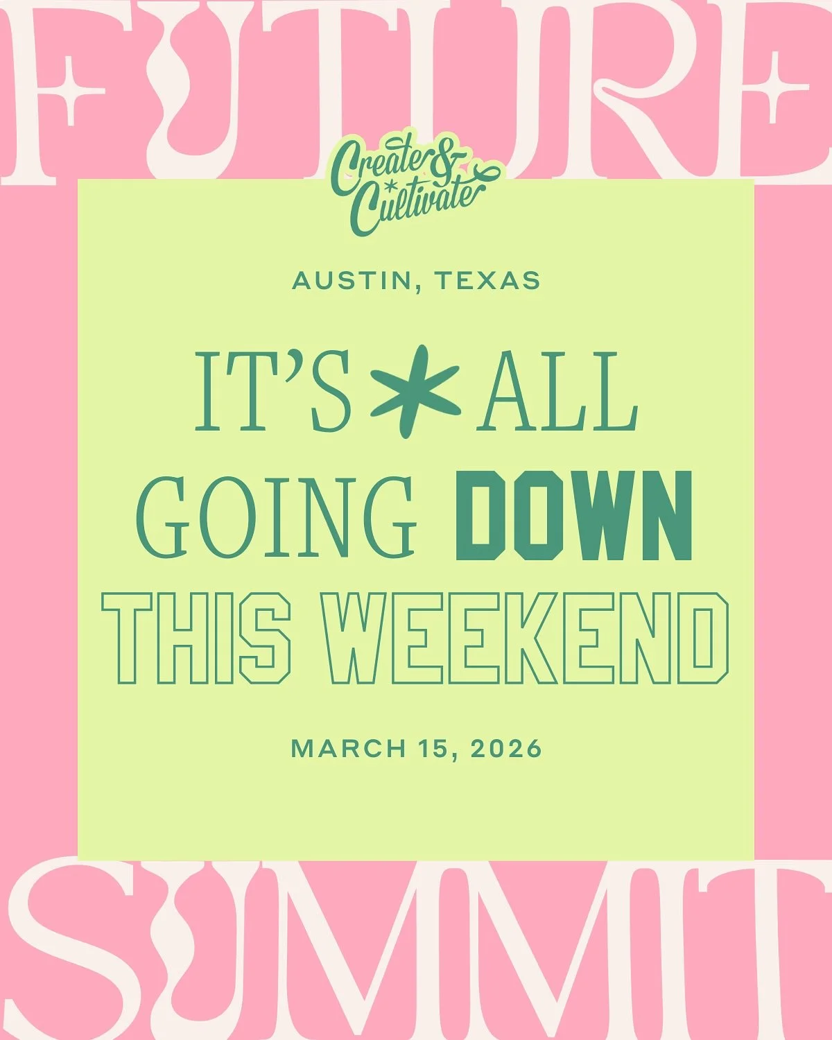 It&rsquo;s officially Future Summit week and Austin, we&rsquo;re coming in hot.⁠
⁠
Our second biggest event of the year is happening March 15, and if you&rsquo;ve been thinking about making new connections, hearing fresh ideas, and spending a day sur