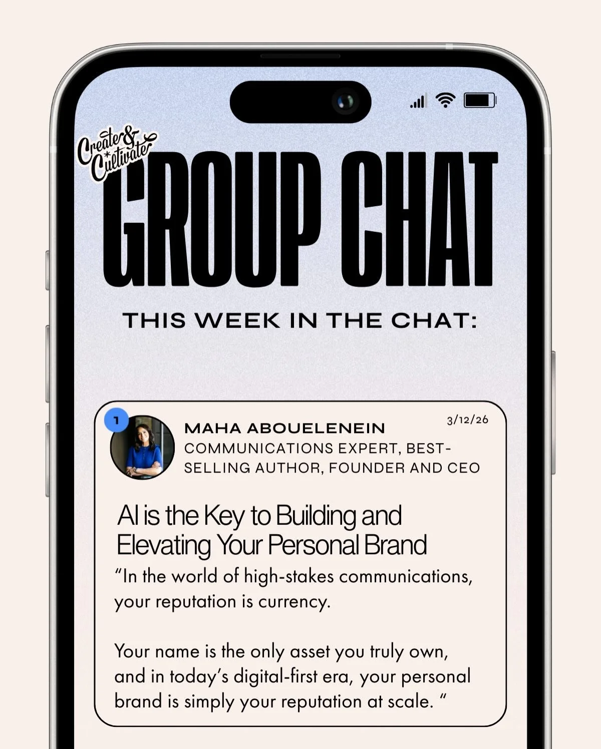 Your reputation is currency. And in today&rsquo;s digital-first world, your personal brand is how you scale it.⁠
⁠
In her new Group Chat article, Maha Abouleinein breaks down how professionals can use AI to build stronger personal brands without losi