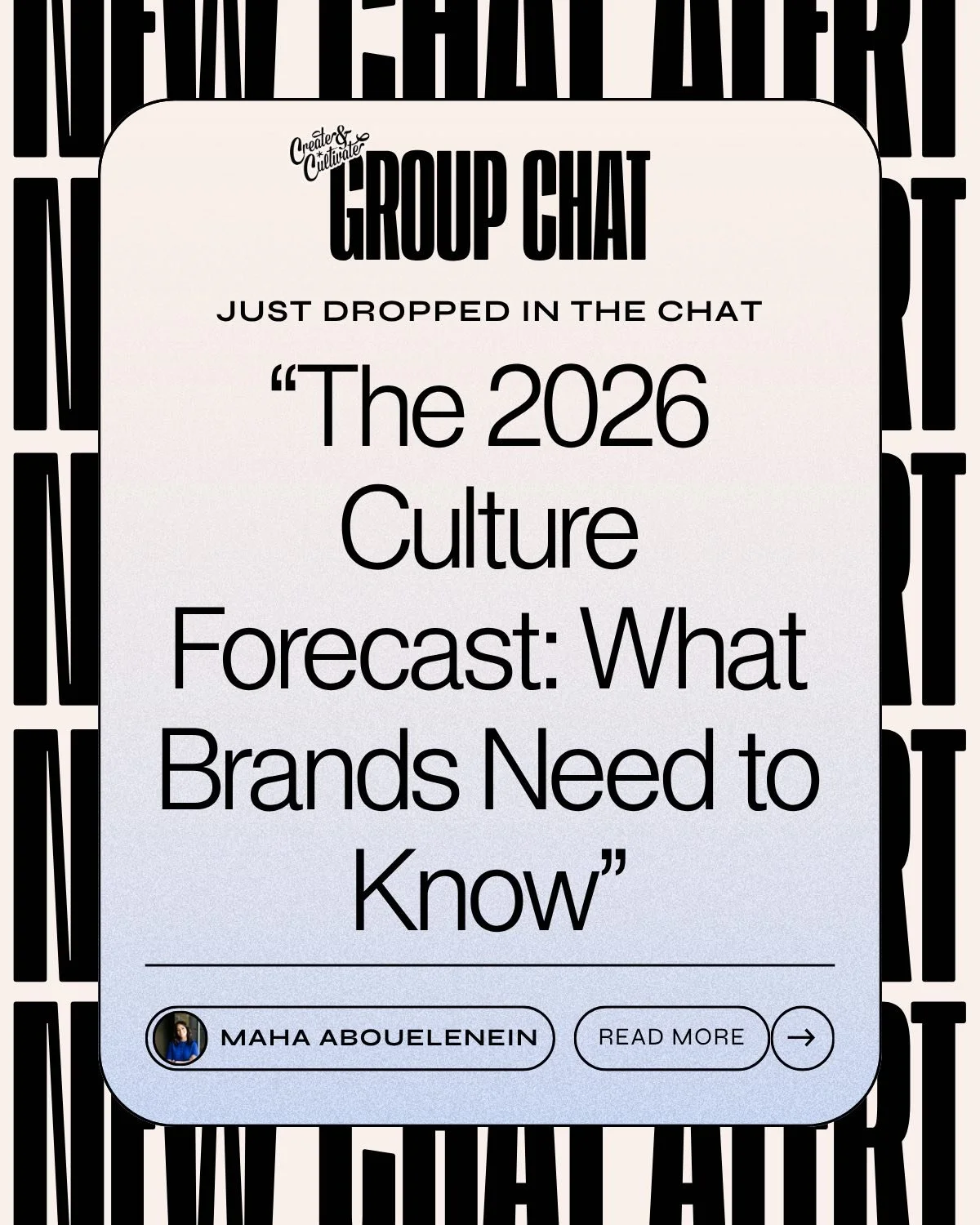 The most valuable currency in 2026 isn&rsquo;t followers. It isn&rsquo;t reach. It isn&rsquo;t even AI.⁠
⁠
It&rsquo;s trust.⁠
⁠
Maha Abouelenein is back in the chat 💬 and her culture forecast just changed the way we&rsquo;re thinking about brand bui