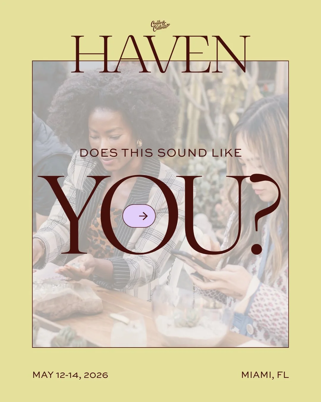 If you checked any of those boxes &mdash; Haven was built for you. 🌿⁠
⁠
A 3-day business retreat in Miami designed to accelerate your career, grow your network, and reclaim your ambition. Expert speakers who have built $100M+ companies while raising