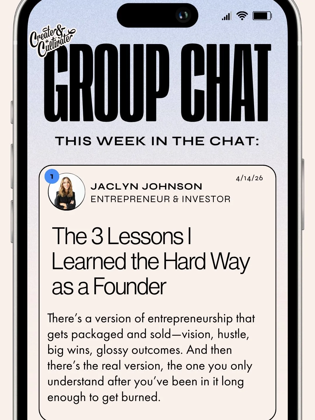 The version of entrepreneurship nobody talks about? The one that actually costs you something first. 👀⁠
⁠
Jaclyn Johnson is back in the chat &mdash; and she&rsquo;s sharing the 3 lessons she had to learn the hard way as a founder. The kind that don&