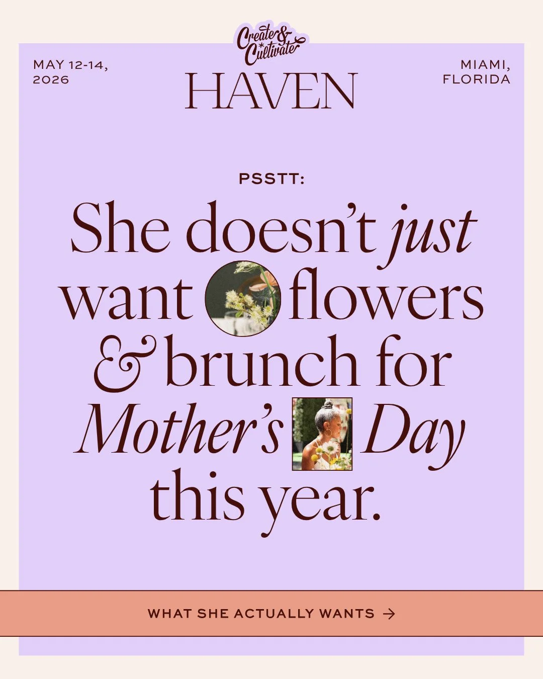 She doesn't want flowers and brunch for Mother's Day this year. 👀⁠
⁠
She wants three days in Miami with women who actually get it. Expert speakers who have built 9-figure companies while raising families. Real conversations about her career, her nex