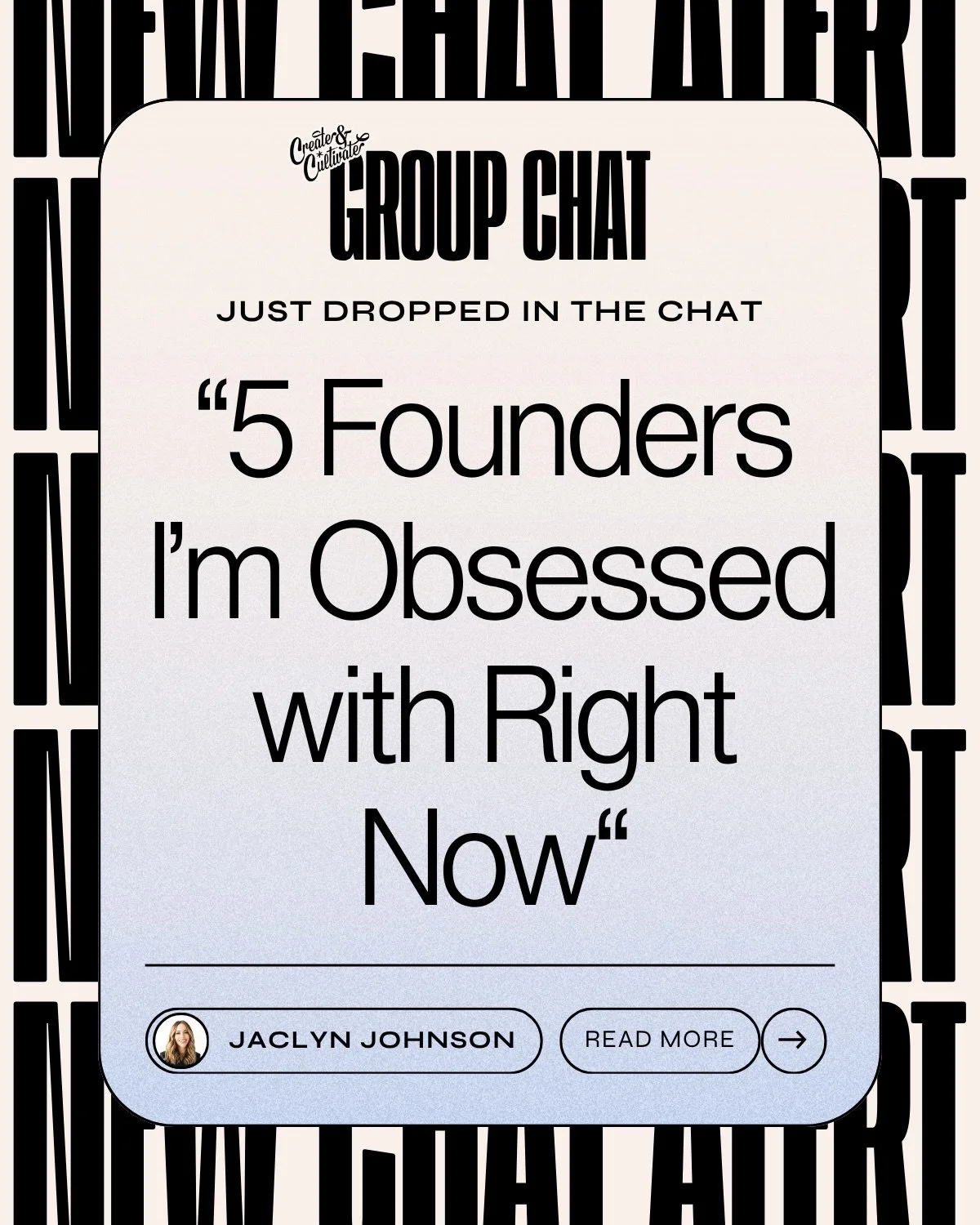 @jaclynrjohnson is back in the chat 👀 and she&rsquo;s spilling on the 5 founders she can&rsquo;t stop watching right now. Not just building companies &mdash; building with a point of view that will actually teach you something 👇⁠
⁠
Comment &ldquo;J