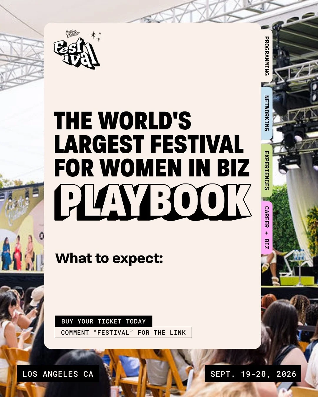 The people shaping culture, business, and what comes next are all going to be in the same place on Sept. 19-20. Are you? 👀⁠
⁠
Swipe through the full Festival playbook &mdash; programming, networking, experiences, and career growth all under one roof