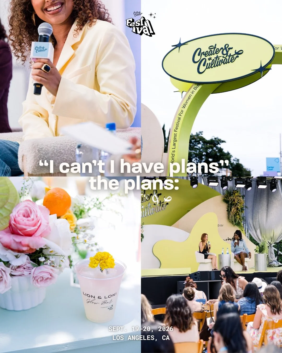 September 19-20? Sorry we have plans (and so do you 😉) 
⁠
Comment &ldquo;festival&rdquo; and we&rsquo;ll send you more info on the world&rsquo;s largest festival for women in business!