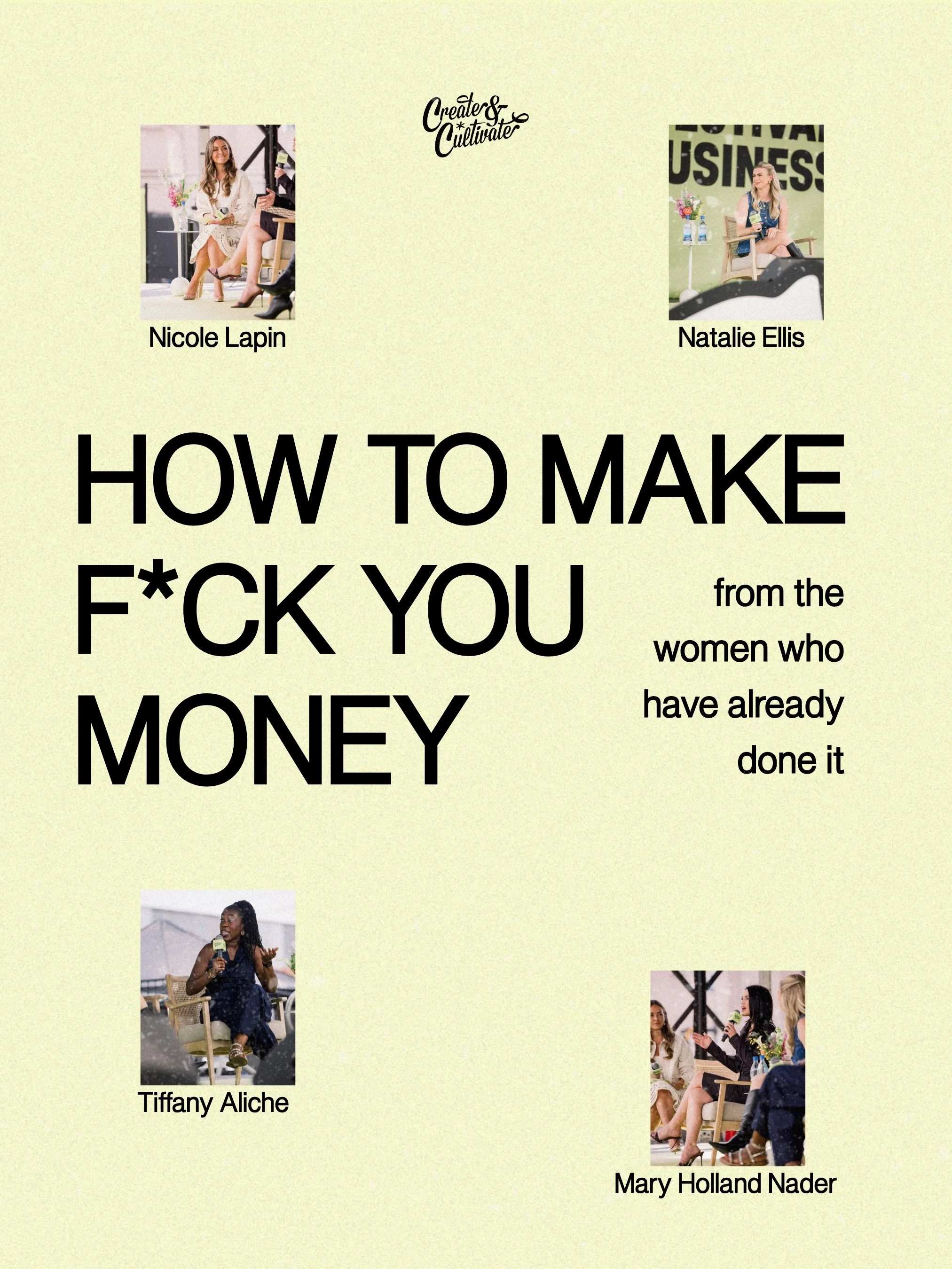 Want to know how you&rsquo;re actually going to build REAL wealth?⁠
⁠
Mary Holland Nader, Nicole Lapin, Tiffany Aliche and Natalie Ellis took the Festival stage for &ldquo;F*ck You Money.&rdquo; They broke down how to find your number, what to pay yo