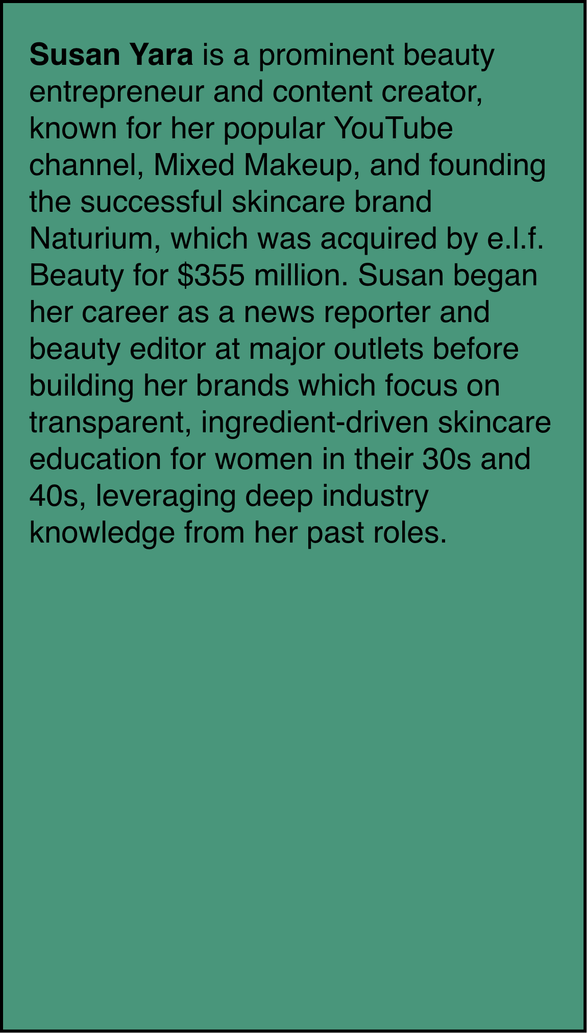 Susan Yara, Founder of Naturium