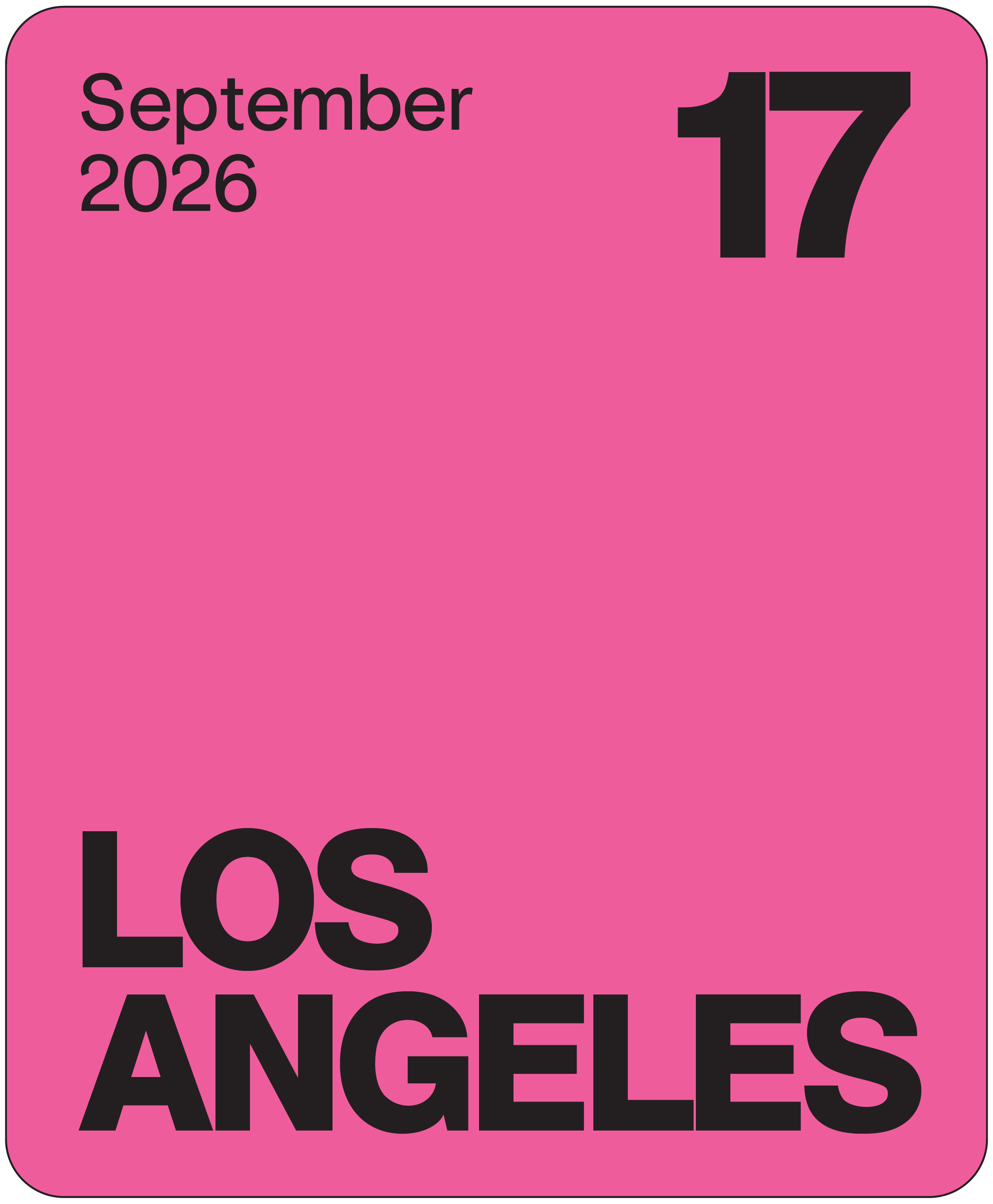 Los Angeles September 17, 2026