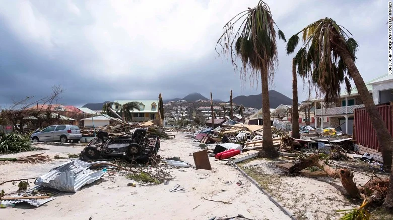 Damage from Hurricane Irma on the island of St. Marten. Source: CNN.