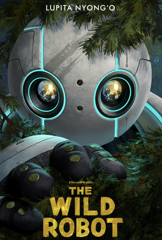 Screenshot of movie poster for The Wild Robot at https://www.dreamworks.com/movies/the-wild-robot#posters