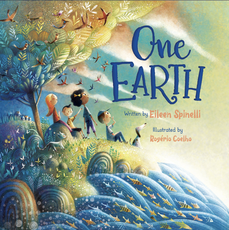 Screenshot showing book cover for One Earth by Eileen Spinelli at https://www.hachettebookgroup.com/titles/eileen-spinelli/one-earth/9781546015390/?lens=worthykids