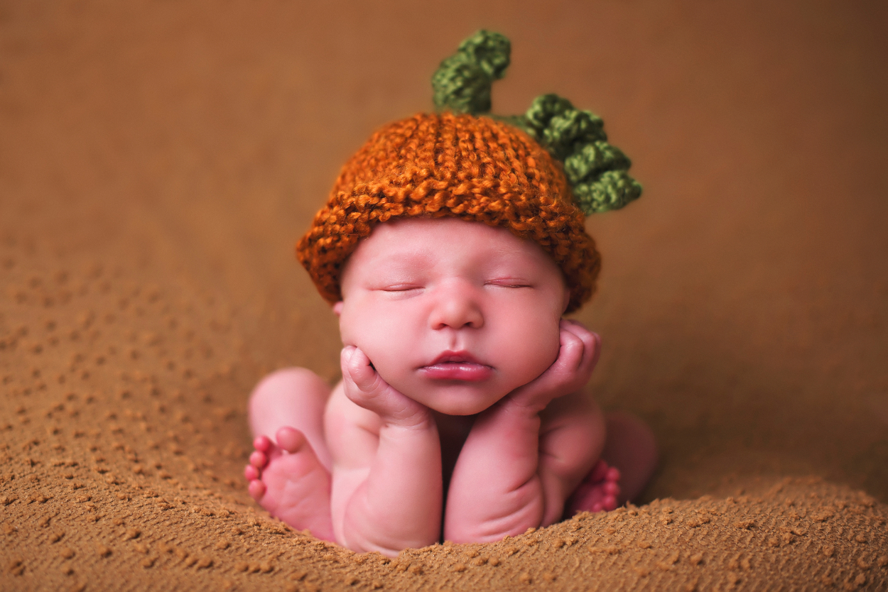 pumpkin hat baby photo