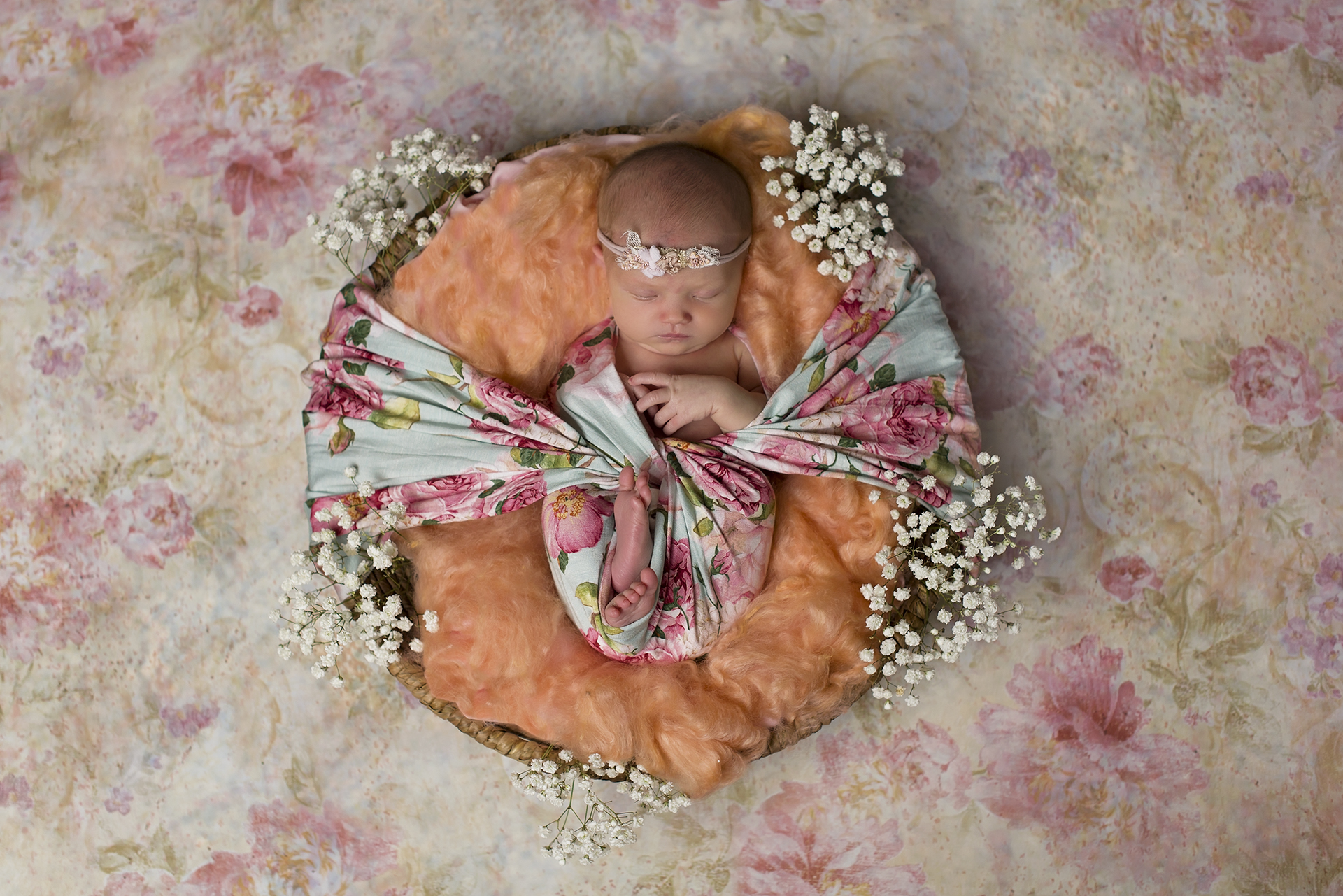 baby breath newborn photo