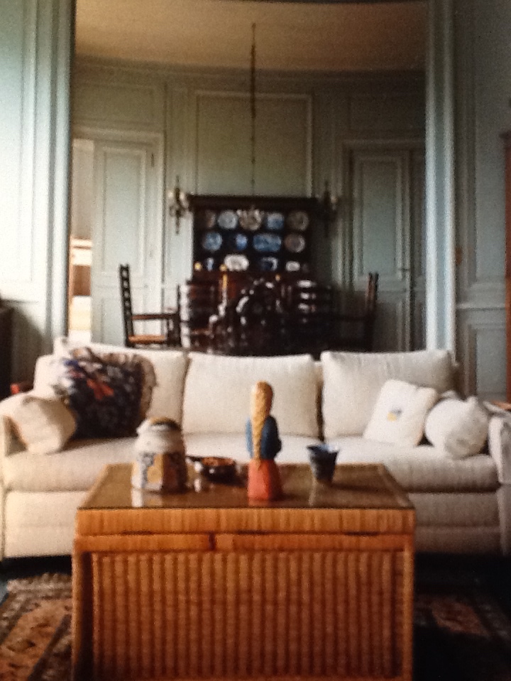 The living room space in their Parisian apartment, circa 1984