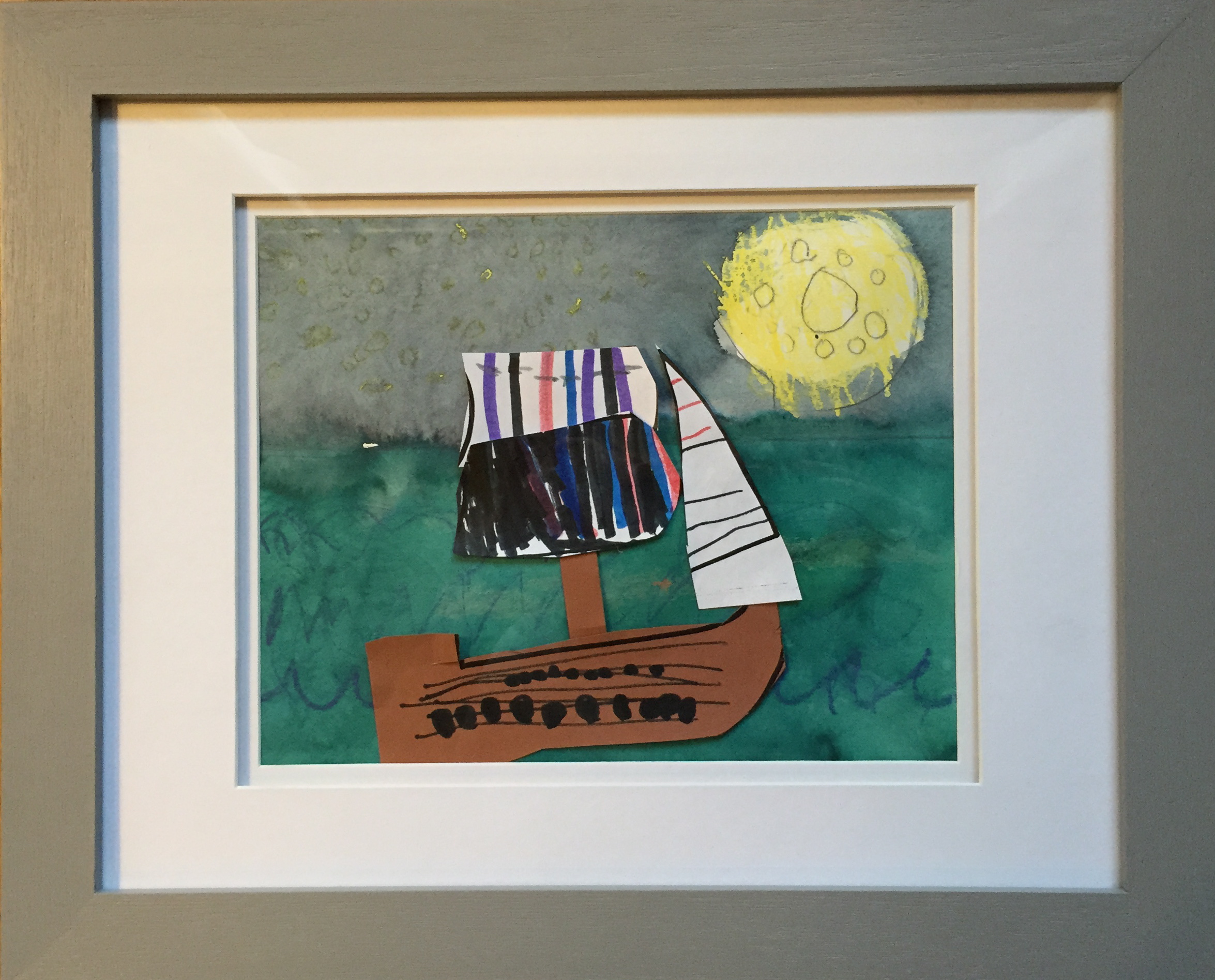 Something brought home from kindergarten art class that I framed.