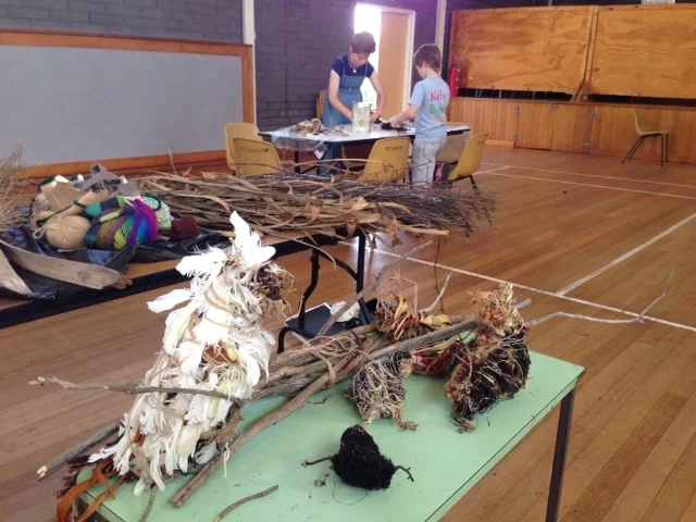 Workshop session making birds and nests.&nbsp;  Photo by Rachella Thomas