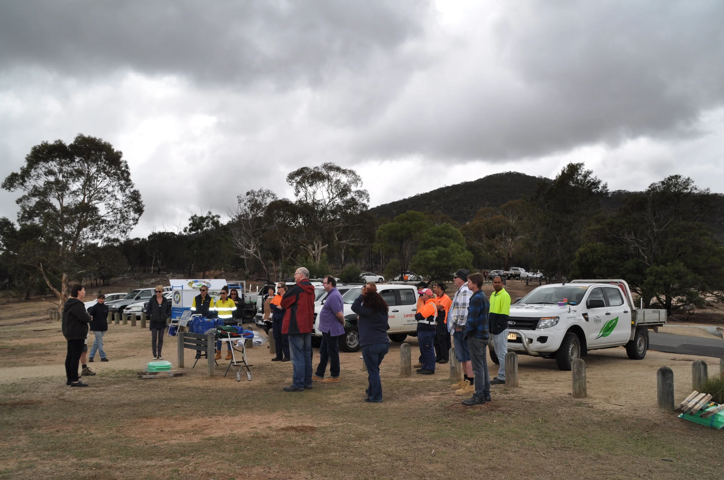 Suzette Jackson addressing the planting team.&nbsp;