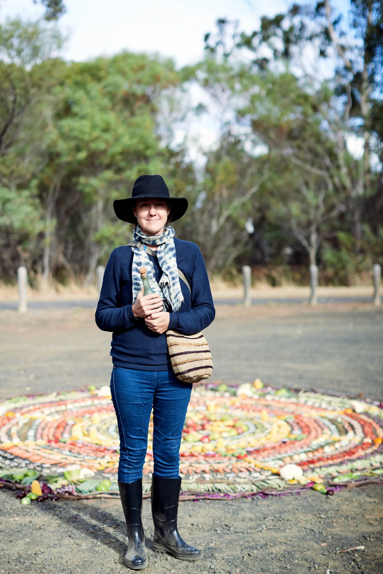 Artist Emma Anna at her walking circle at station 2; Photographer: Ed Sloane