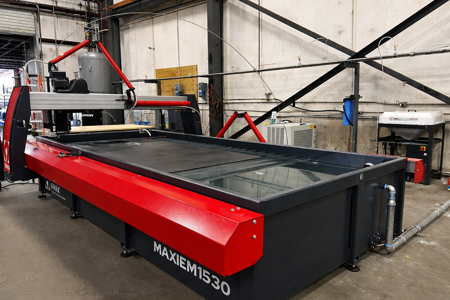 Omax waterjet cutting machine portrait shot