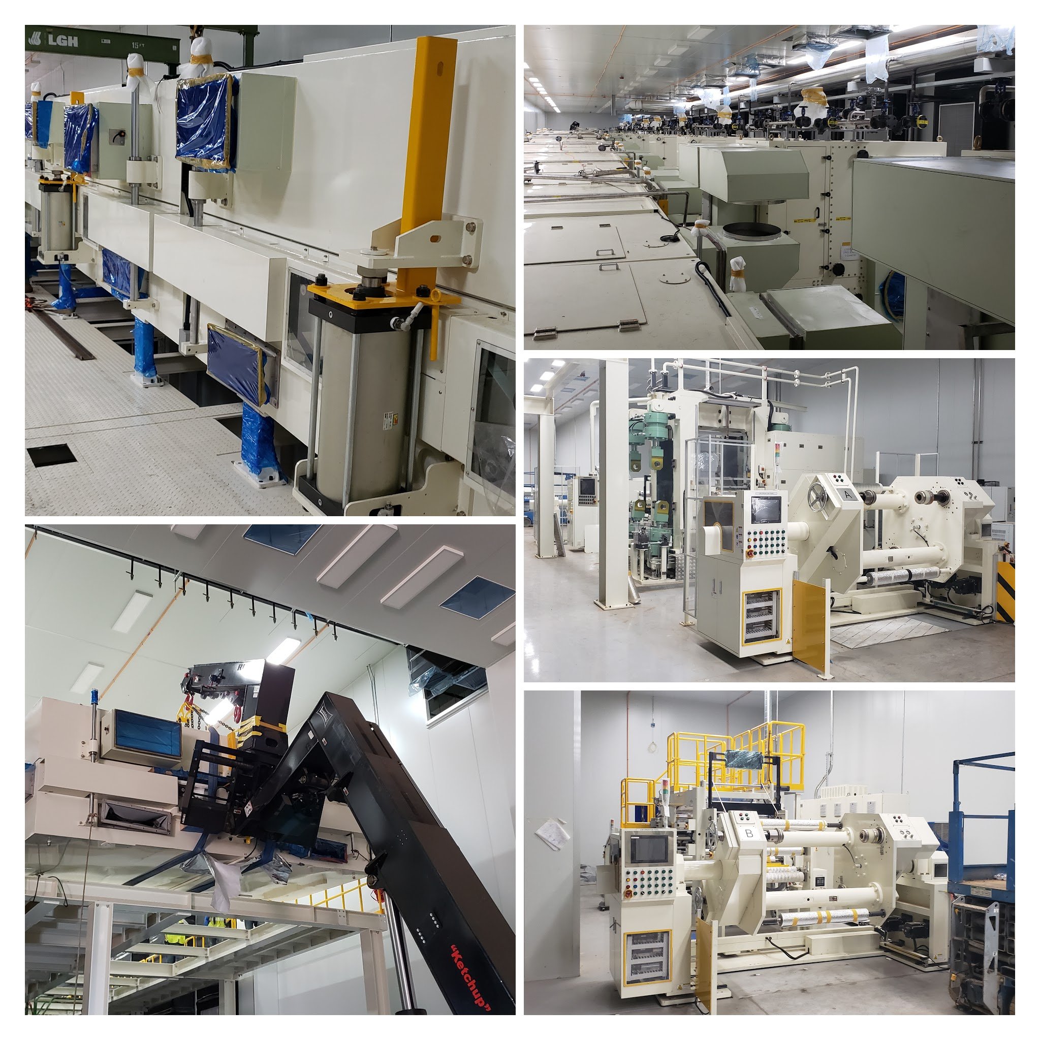 five different angles and times of battery production equipment installation