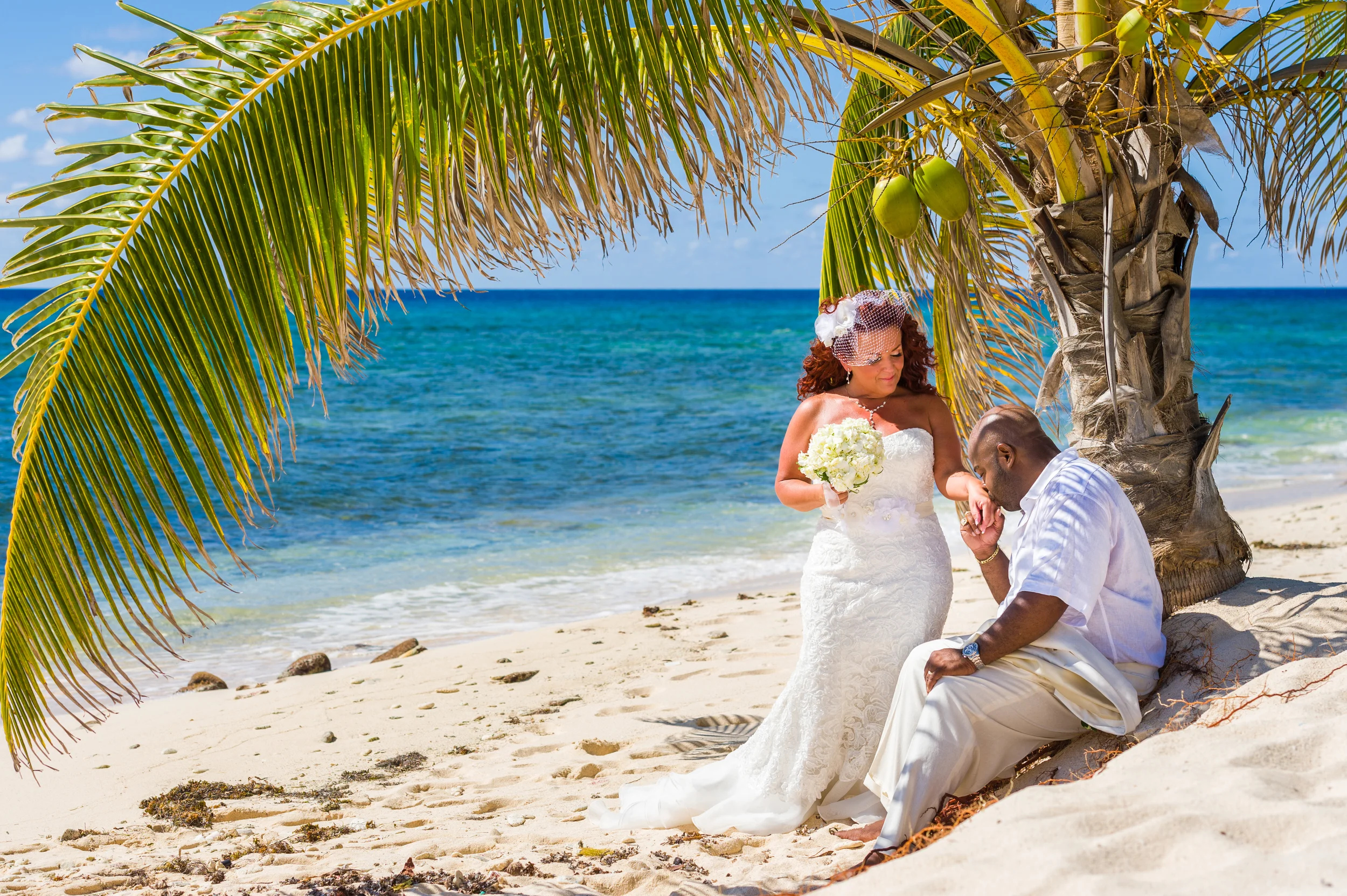 Under the coconut tree at Surfer's Beach