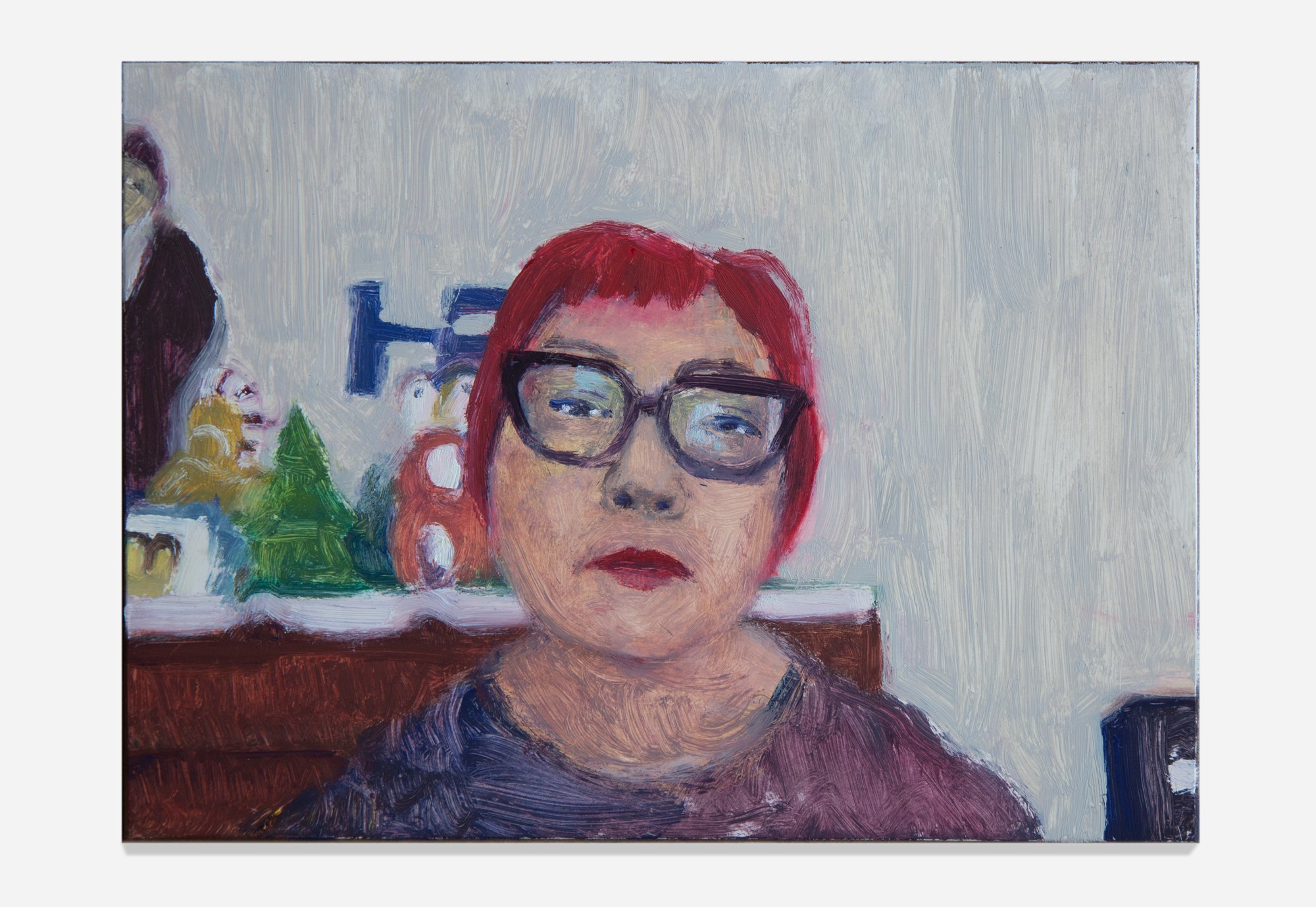     Blanca Velazquez (100 Zoom Portraits),  2021, Oil on clay coated panel, 5 x 7”     