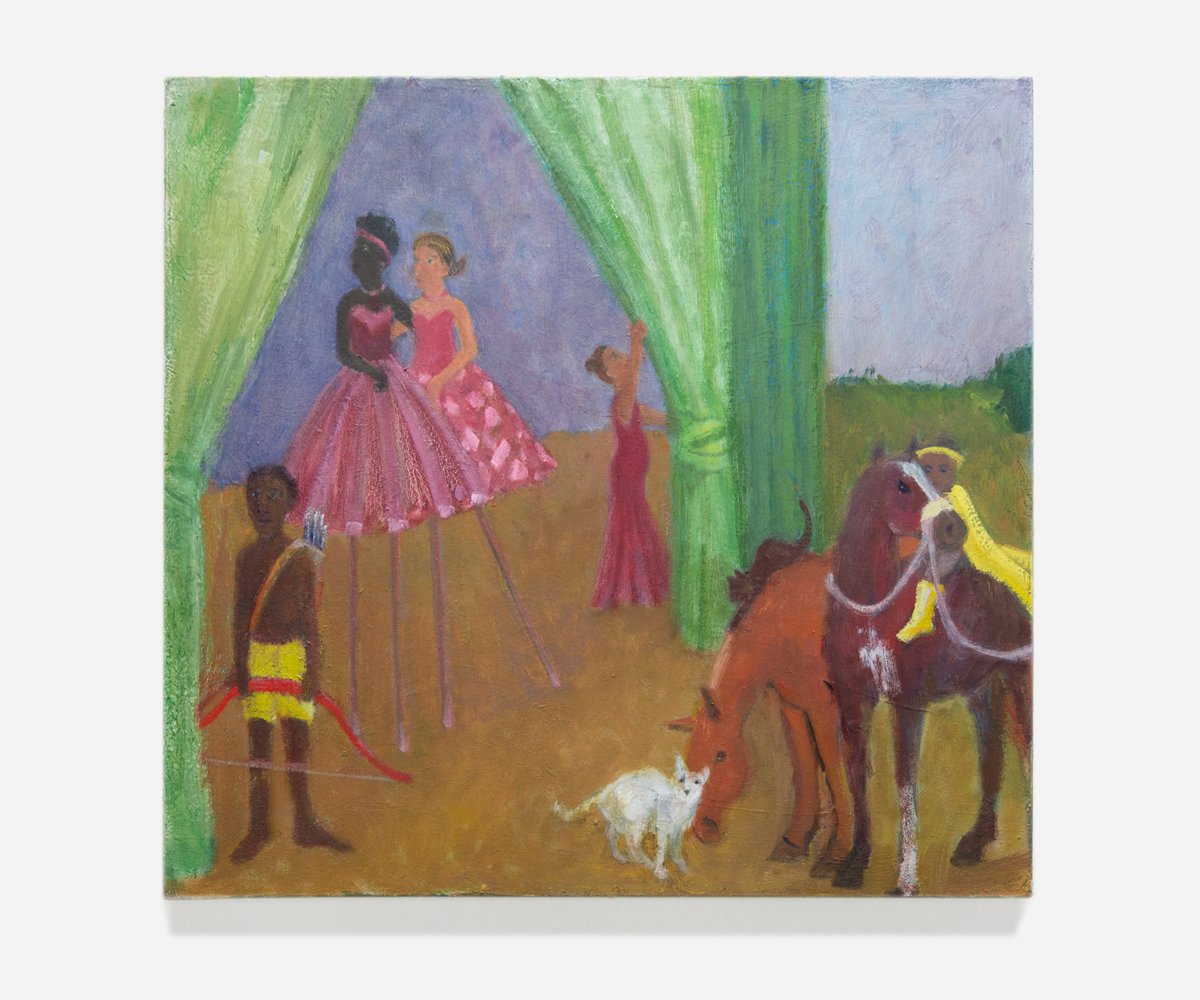   The Green Curtain , 2022, Oil on canvas, 19 x 18”       