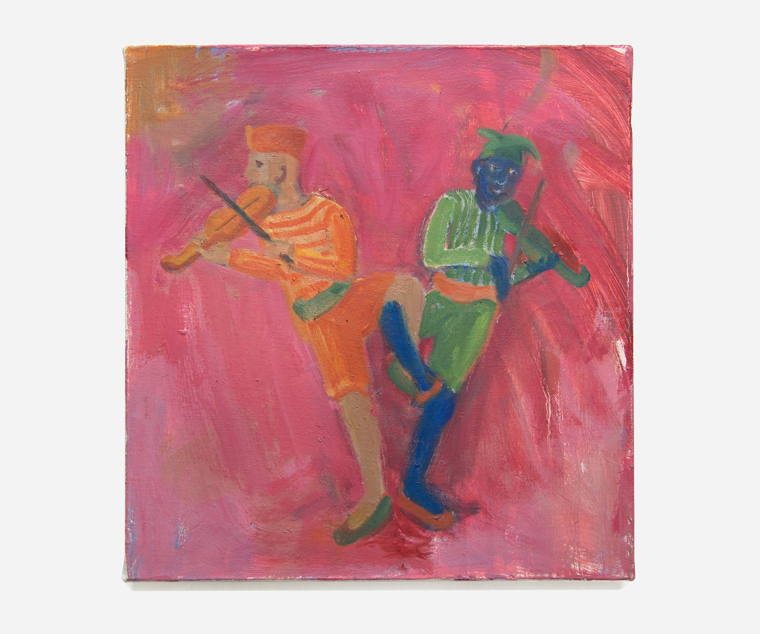   Complimentary Musicians , 2019, Oil on canvas, 15 x 13”       