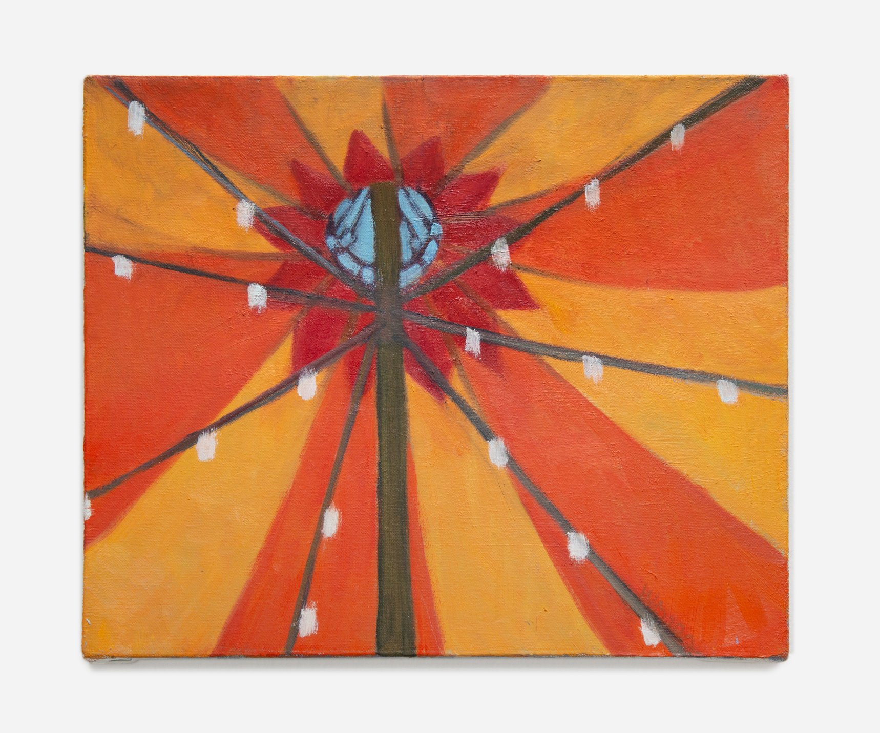   Looking Up (Orange Tent) , 2018, Oil on canvas, 11 x 13”       