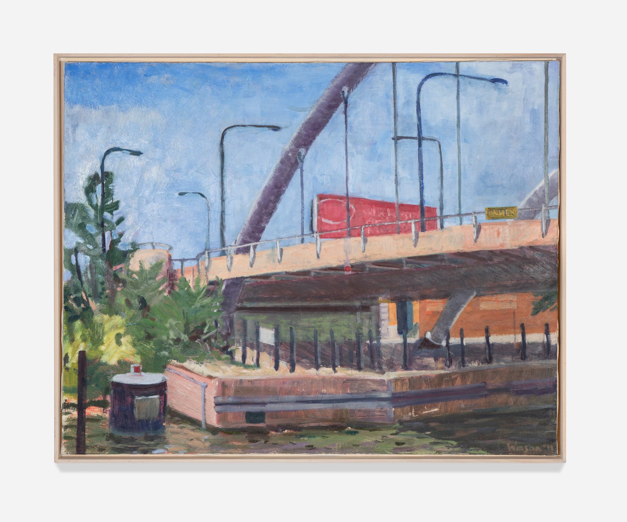   Damen Bridge from the River , 2011, Oil on canvas, 25 x 31”       