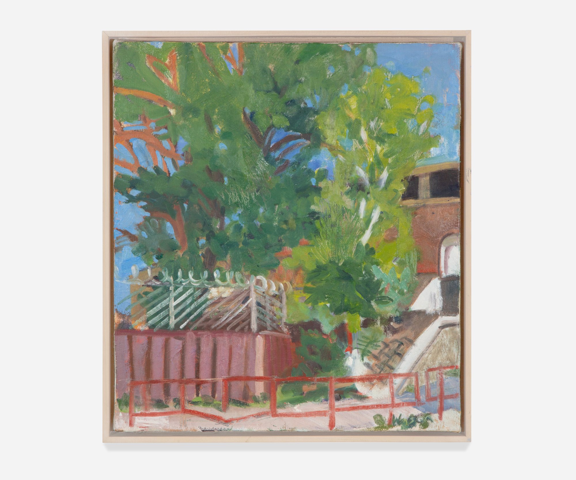   Three Fences , 2012, Oil on canvas, 15 x 17”        