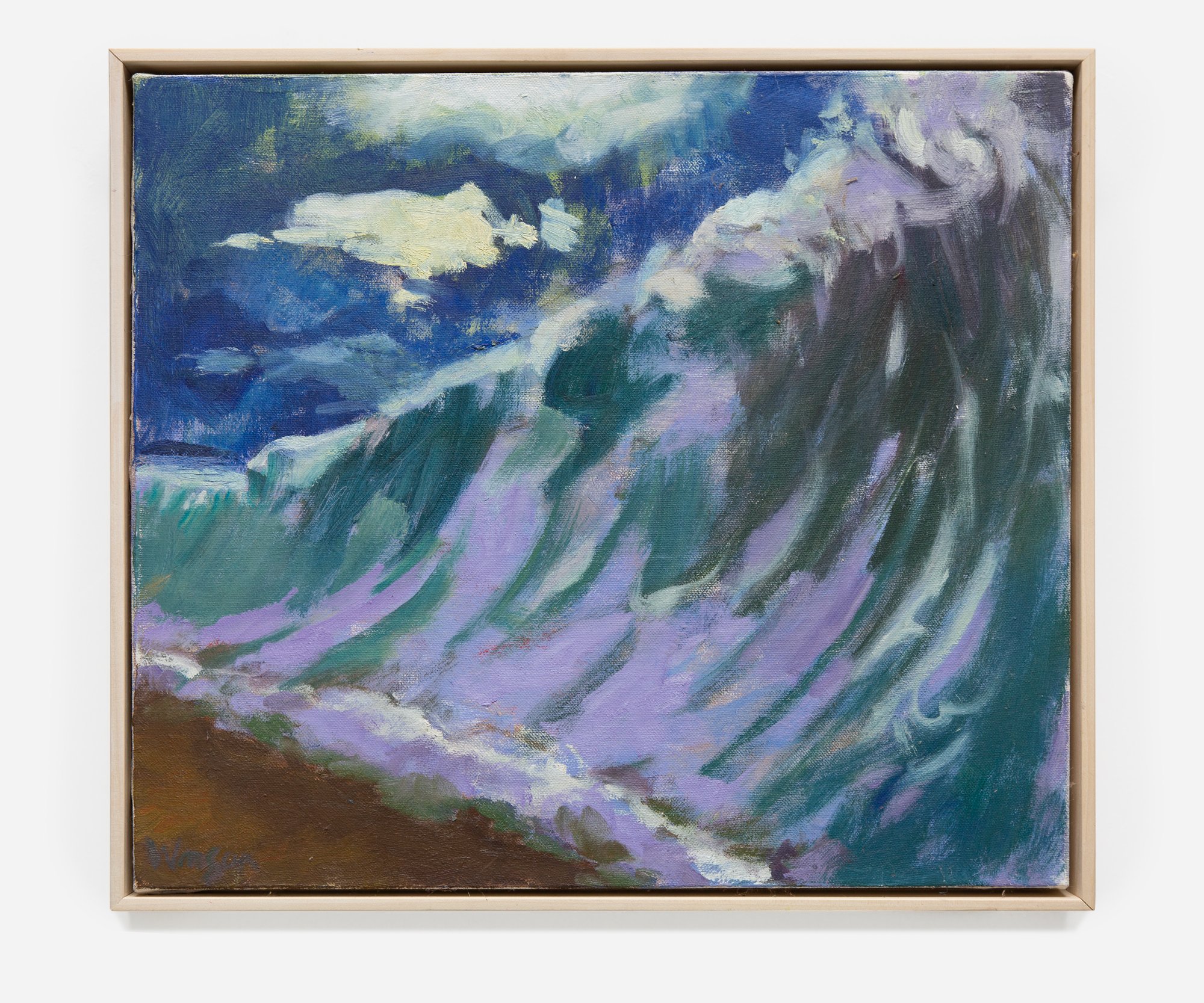     Heard the roar of a wave that could cover the whole world , 2016, oil on canvas, 14 x 16”       