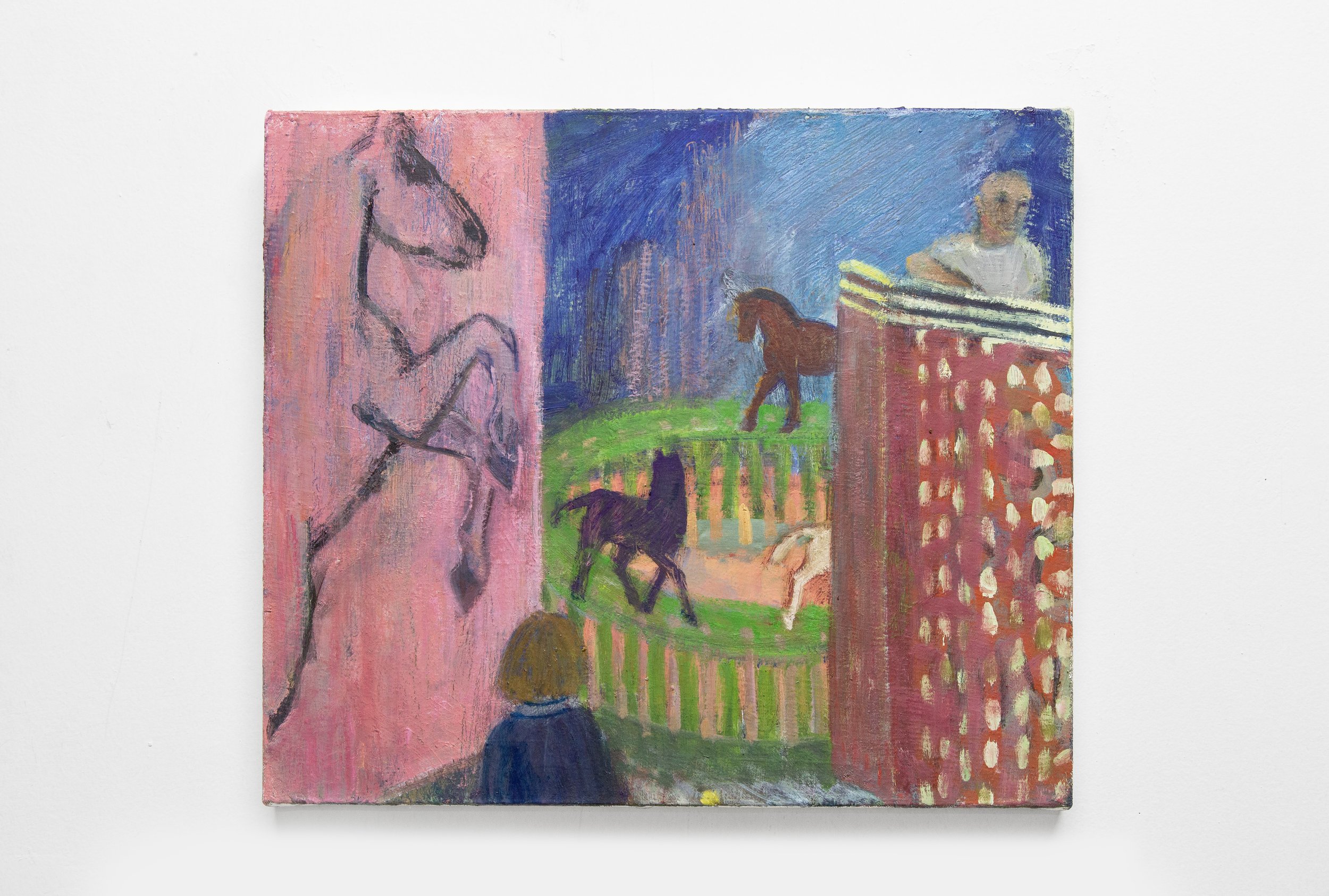   Circus Horses , 2025, Oil on canvas, 14 × 16”       