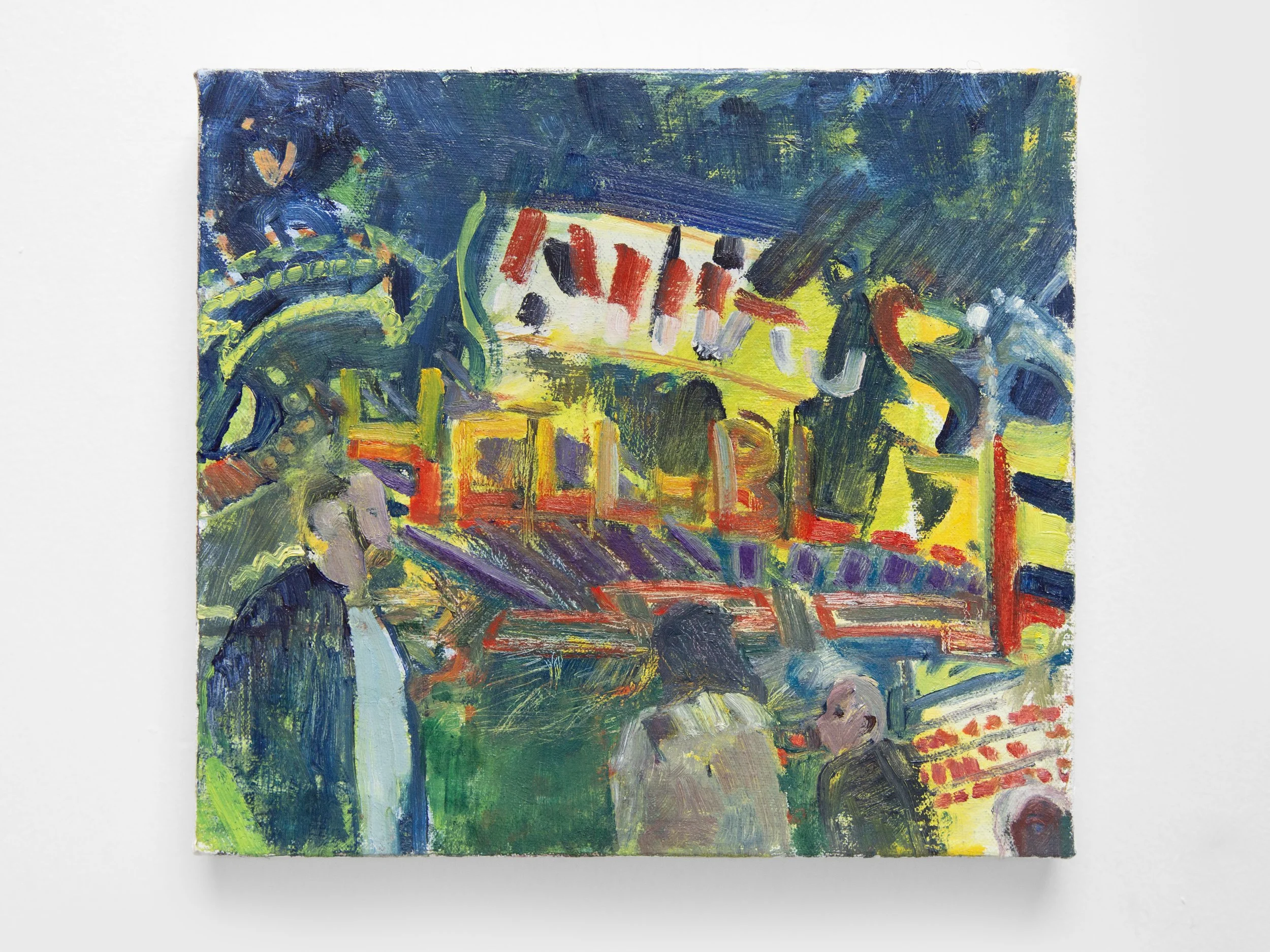   Nighttime Ride , 2025, Oil on canvas, 9 × 10”       