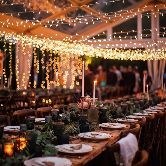 Clear tents and string lights, two of my favorite things.