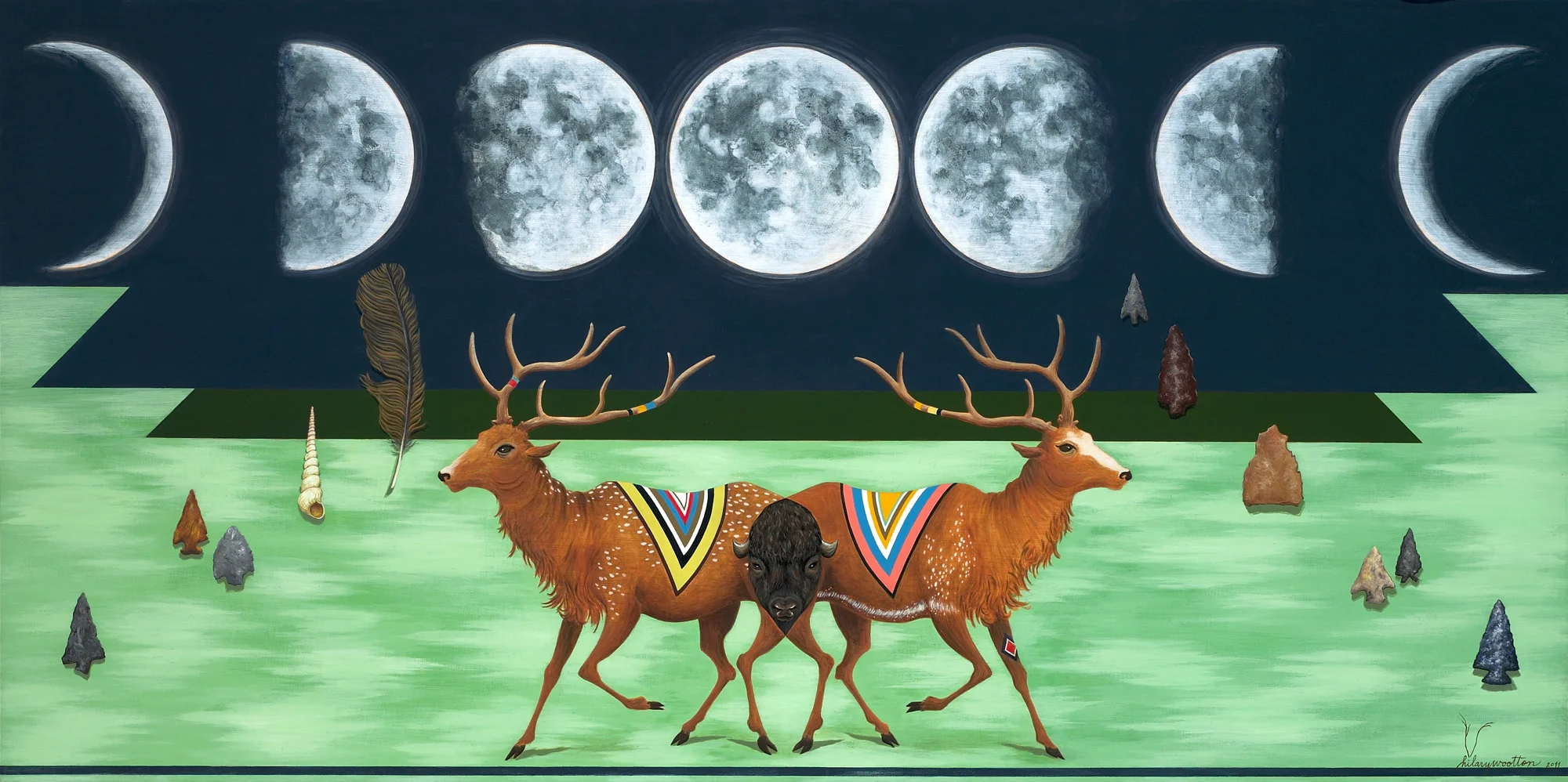   Lunar Hallucinations   Acrylic on wood panel  48" x 24"  SOLD 