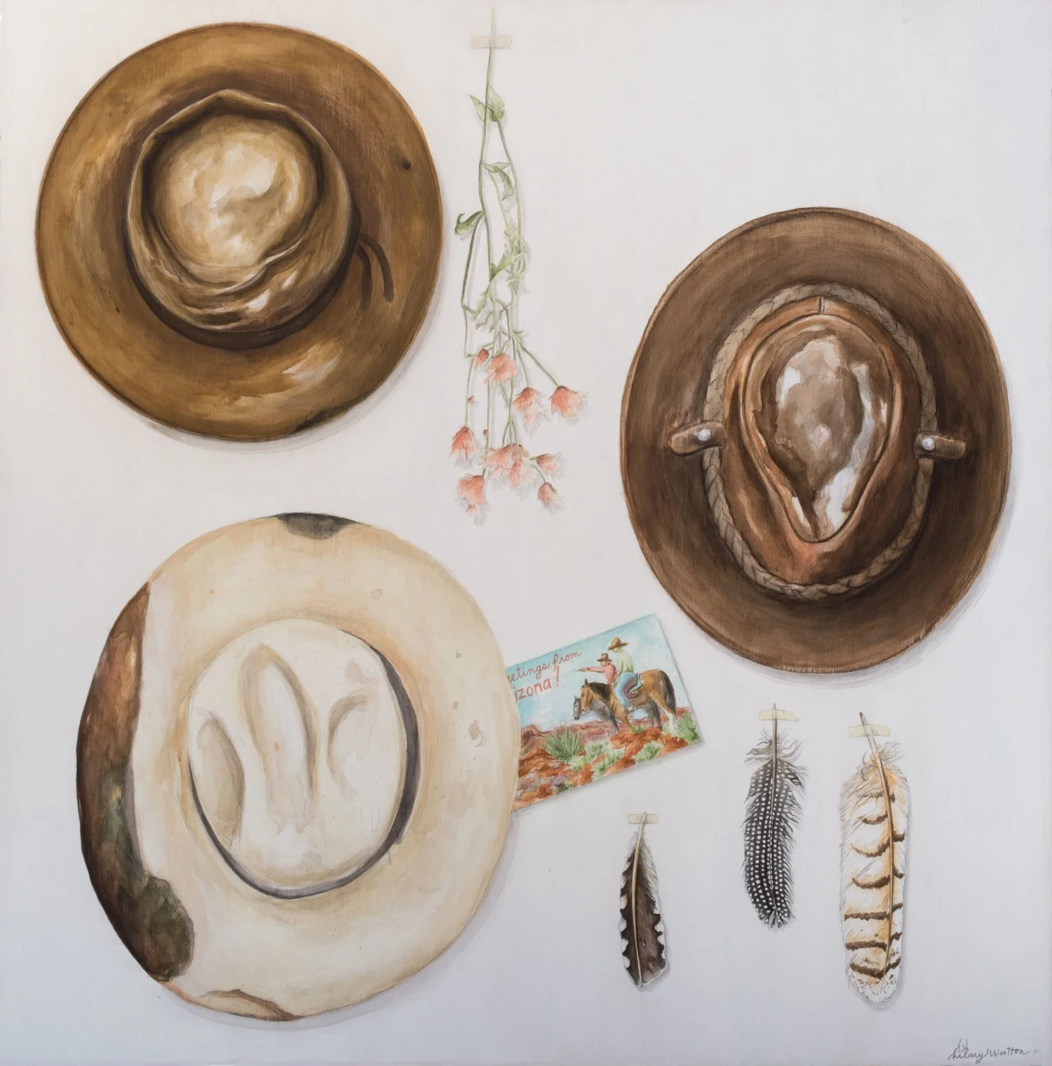 Greetings From Arizona Acrylic + graphite on wood 24" x 24"