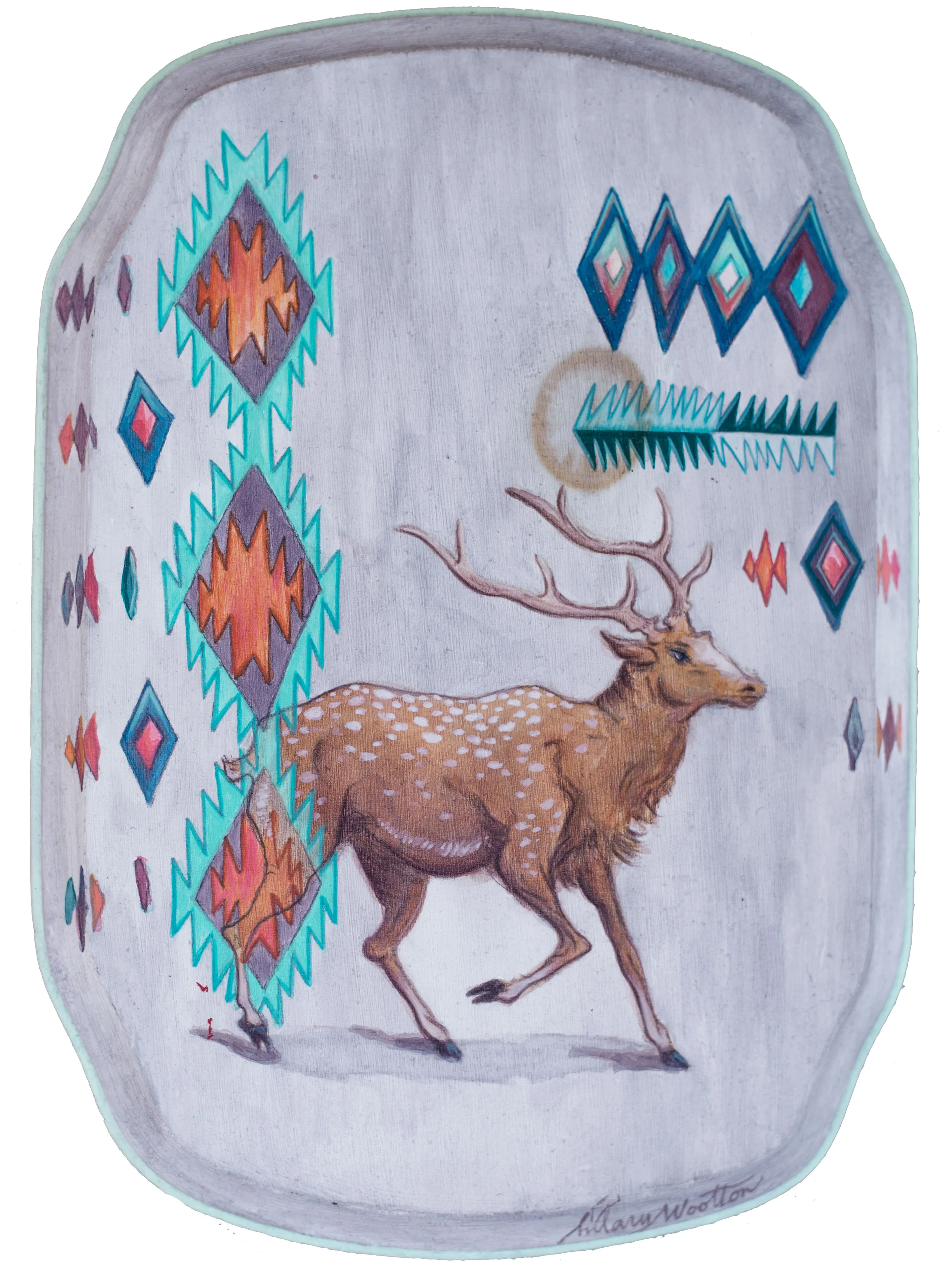   Path of Whitetail   Acrylic on wood  6 1/2" x 9 1/4" 