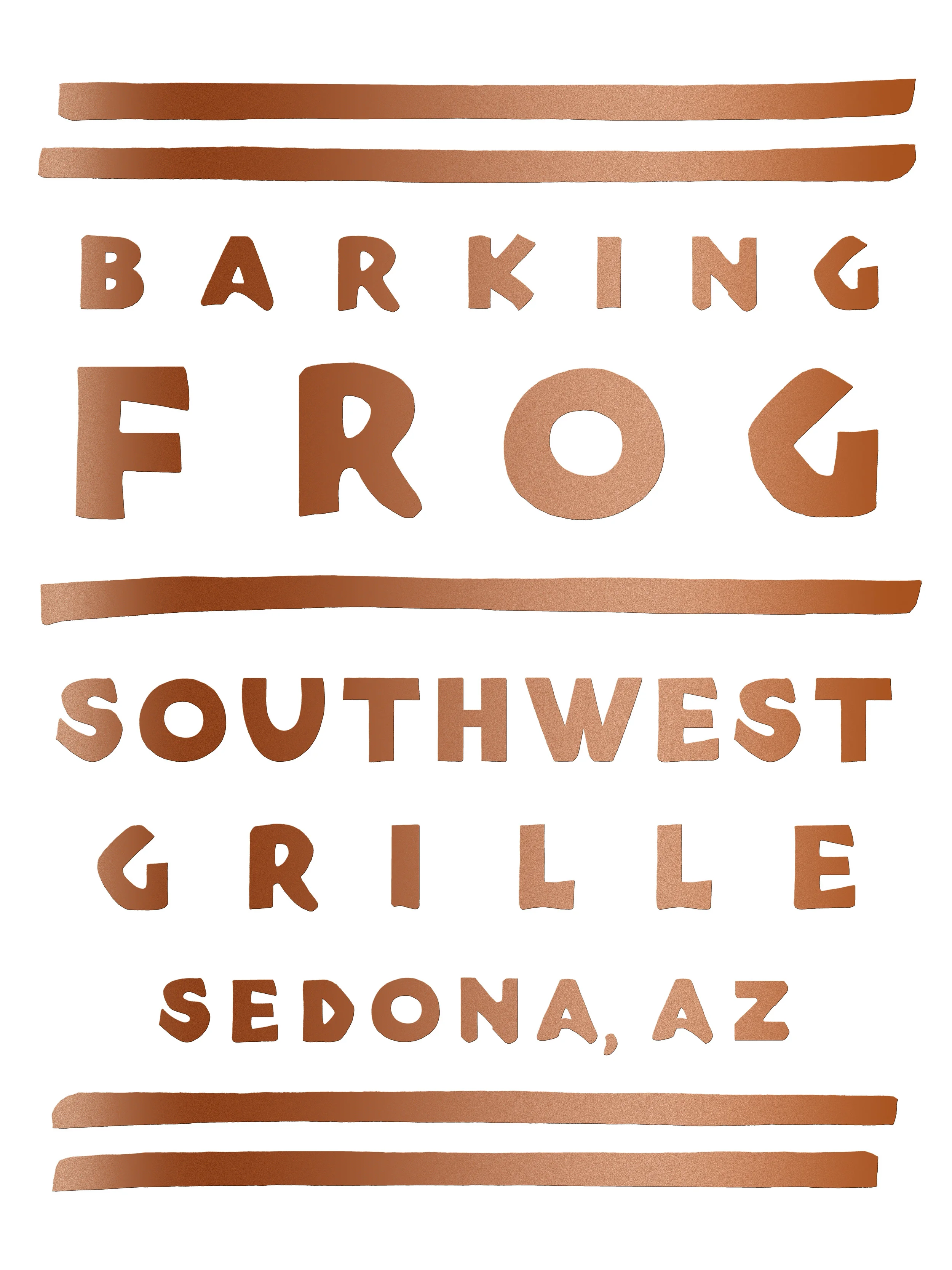   Logo Design II    Barking Frog Grille. Sedona, Arizona. 