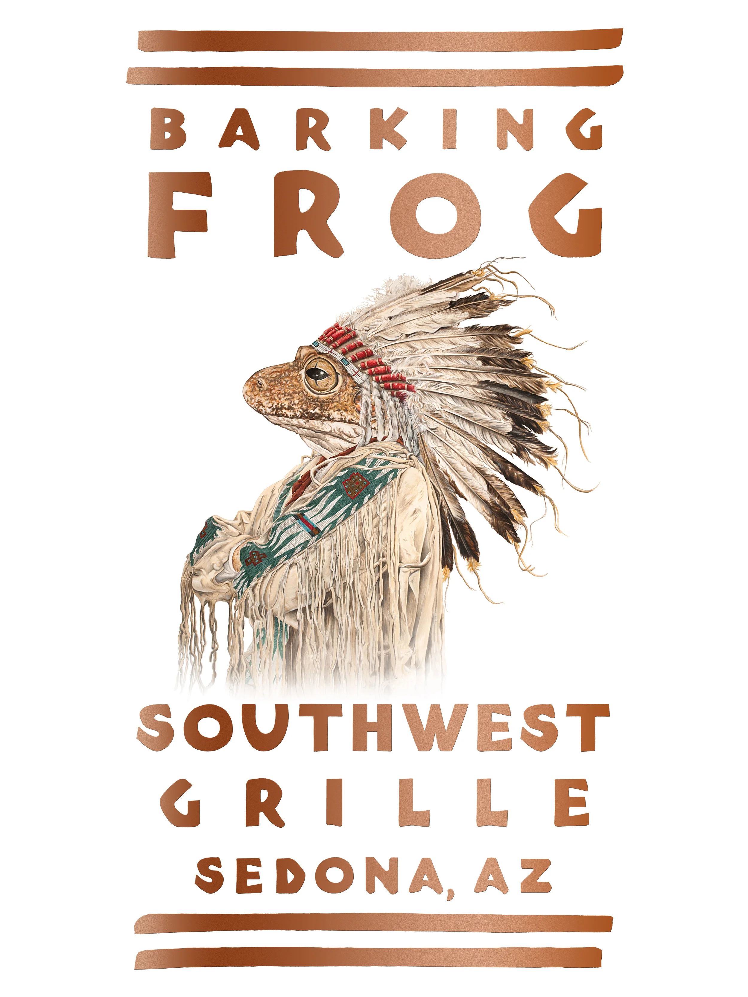   Logo Design I    Barking Frog Grille. Sedona, Arizona. 