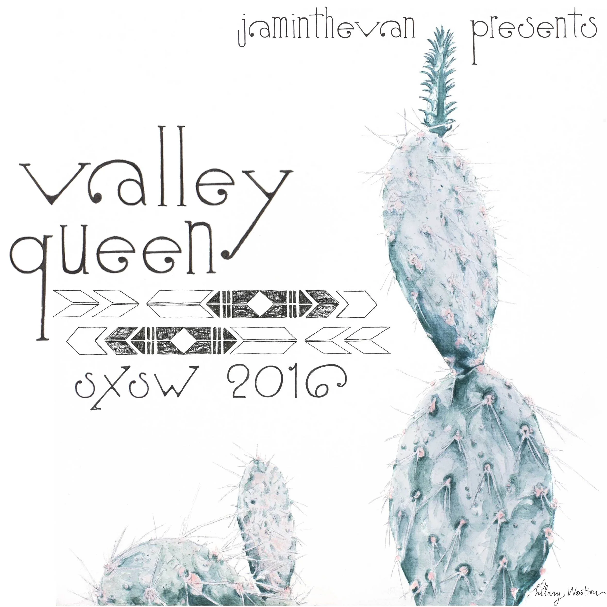   Valley Queen SXSW Poster   Acrylic, graphite,&nbsp;ink + digital design       