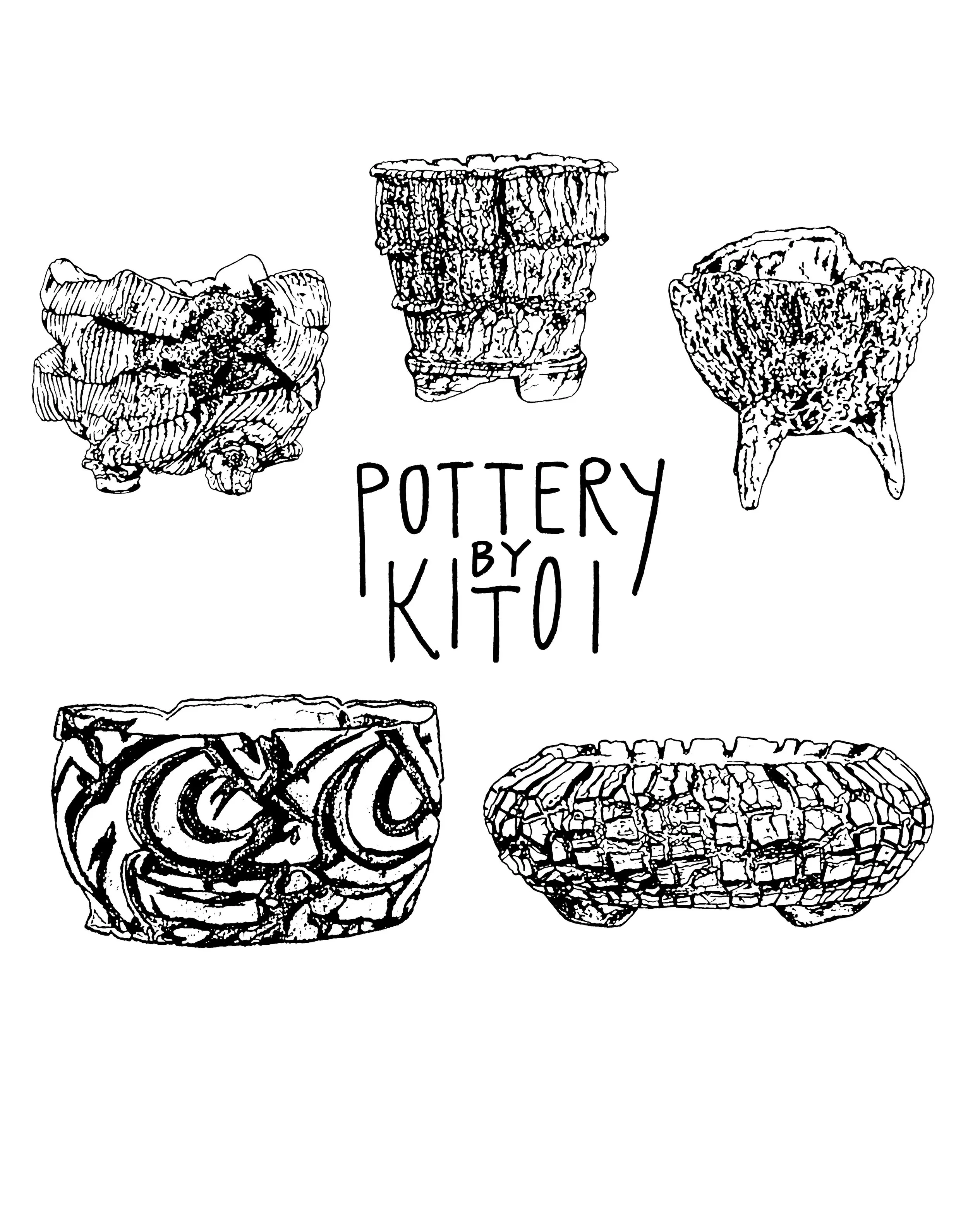   Pottery by Kitoi   Logo + T-Shirt Design  Sacramento, CA   