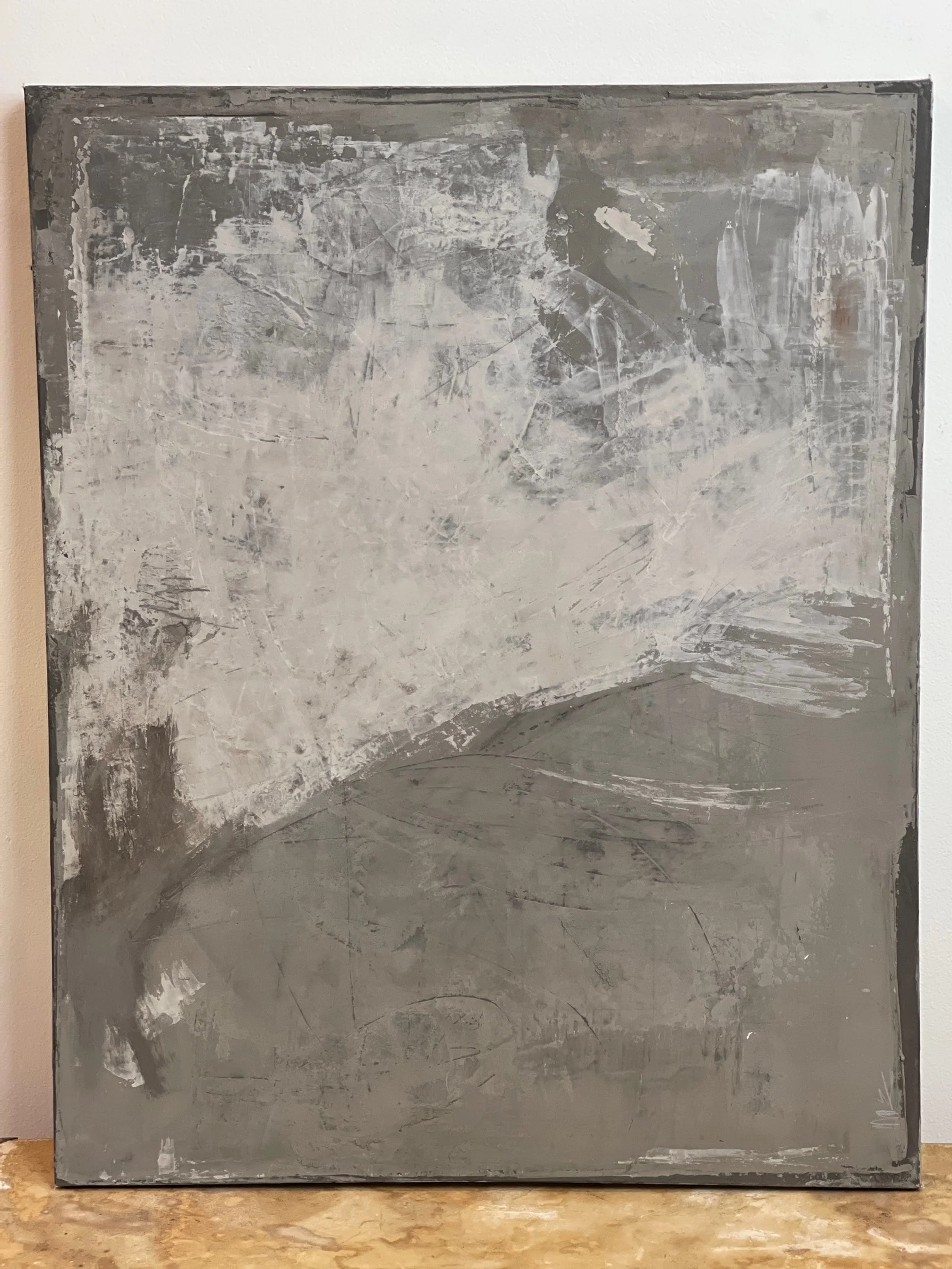   Something Stormy   Tinted plasters, charcoal + graphite on canvas  24” x 30”   SOLD  