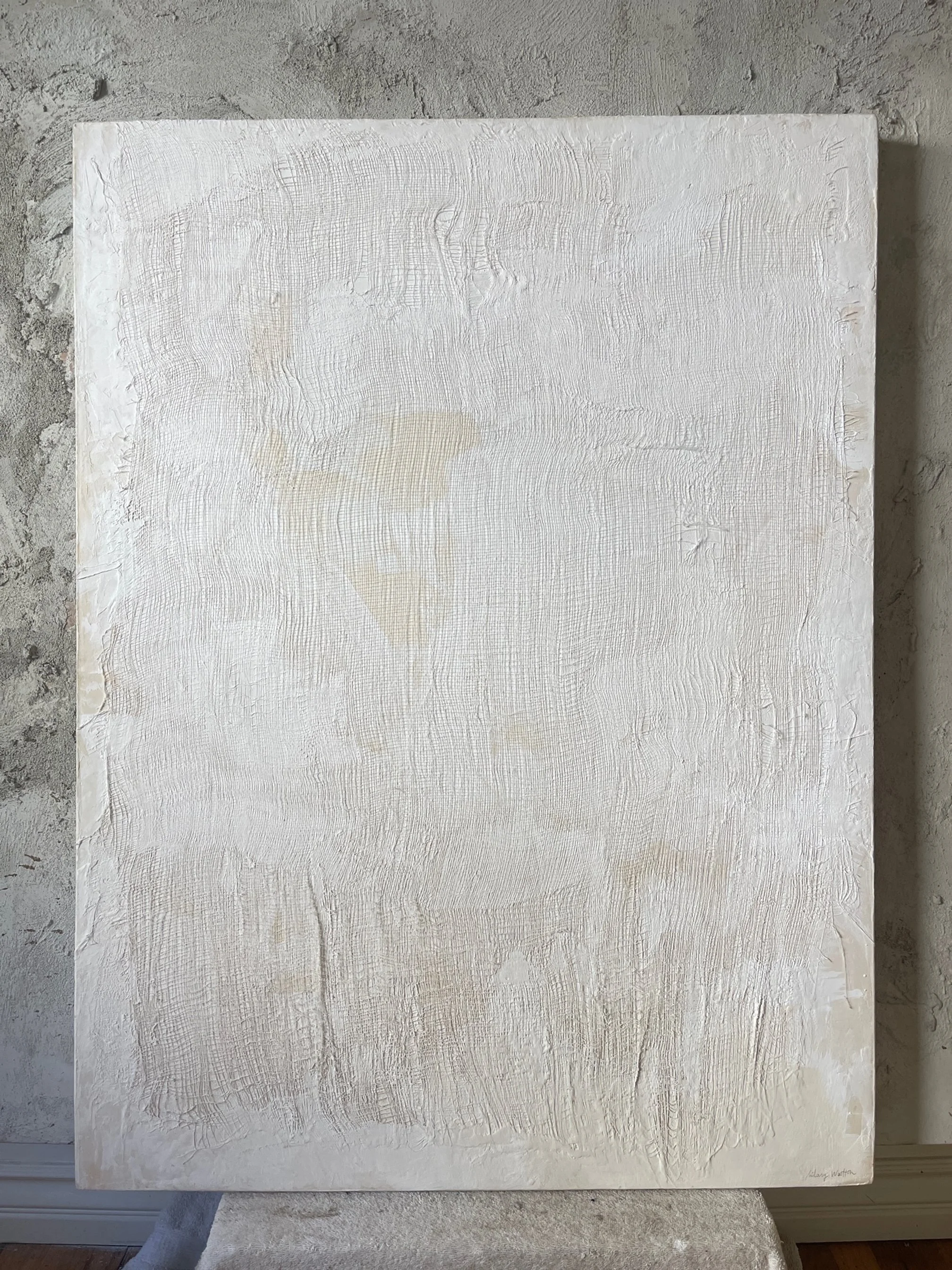  Fiber + mixed media on canvas  30” x 40”   