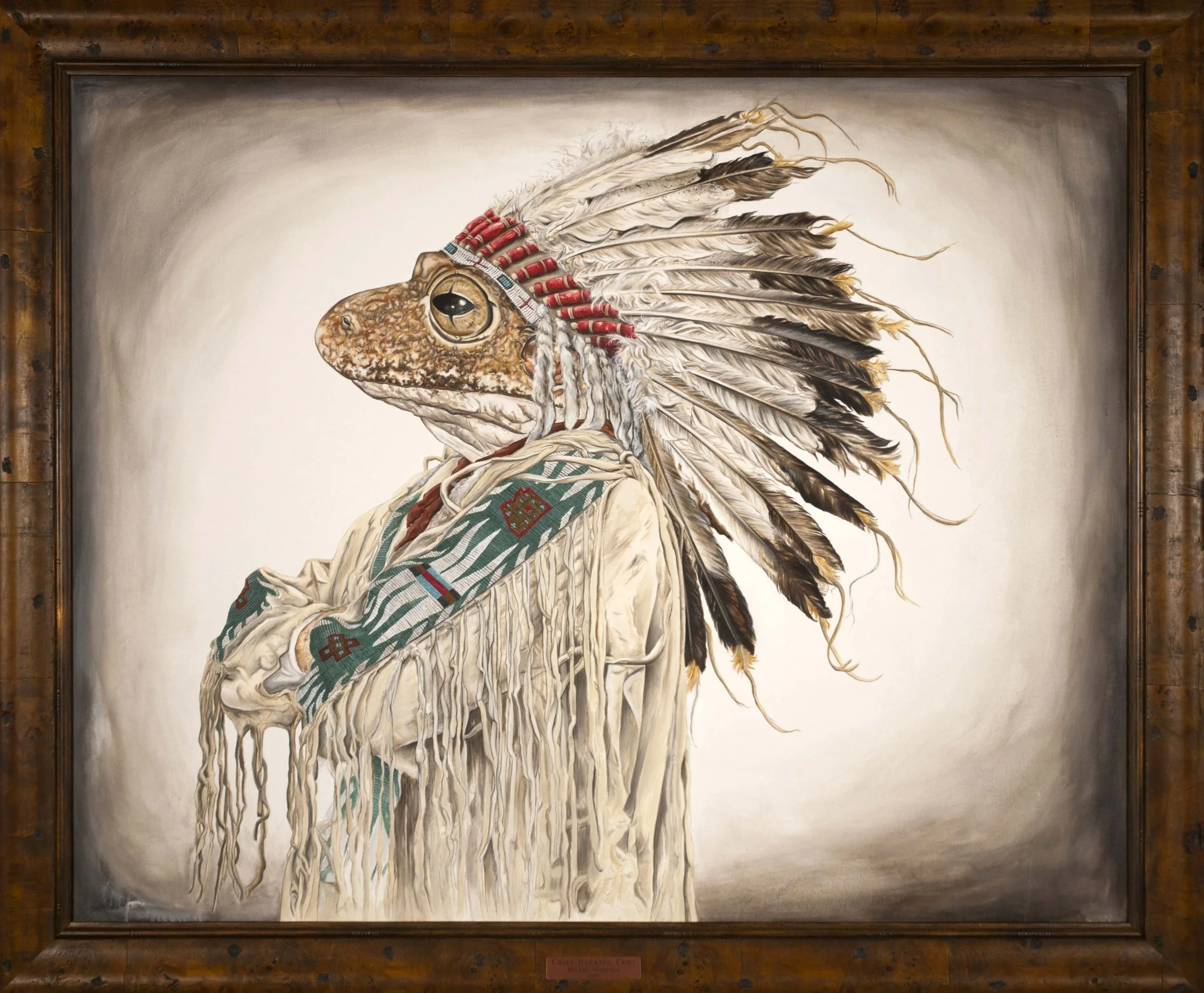   Chief Barking Frog    Acrylic on canvas  4’ x 5’   SOLD    (commission)  